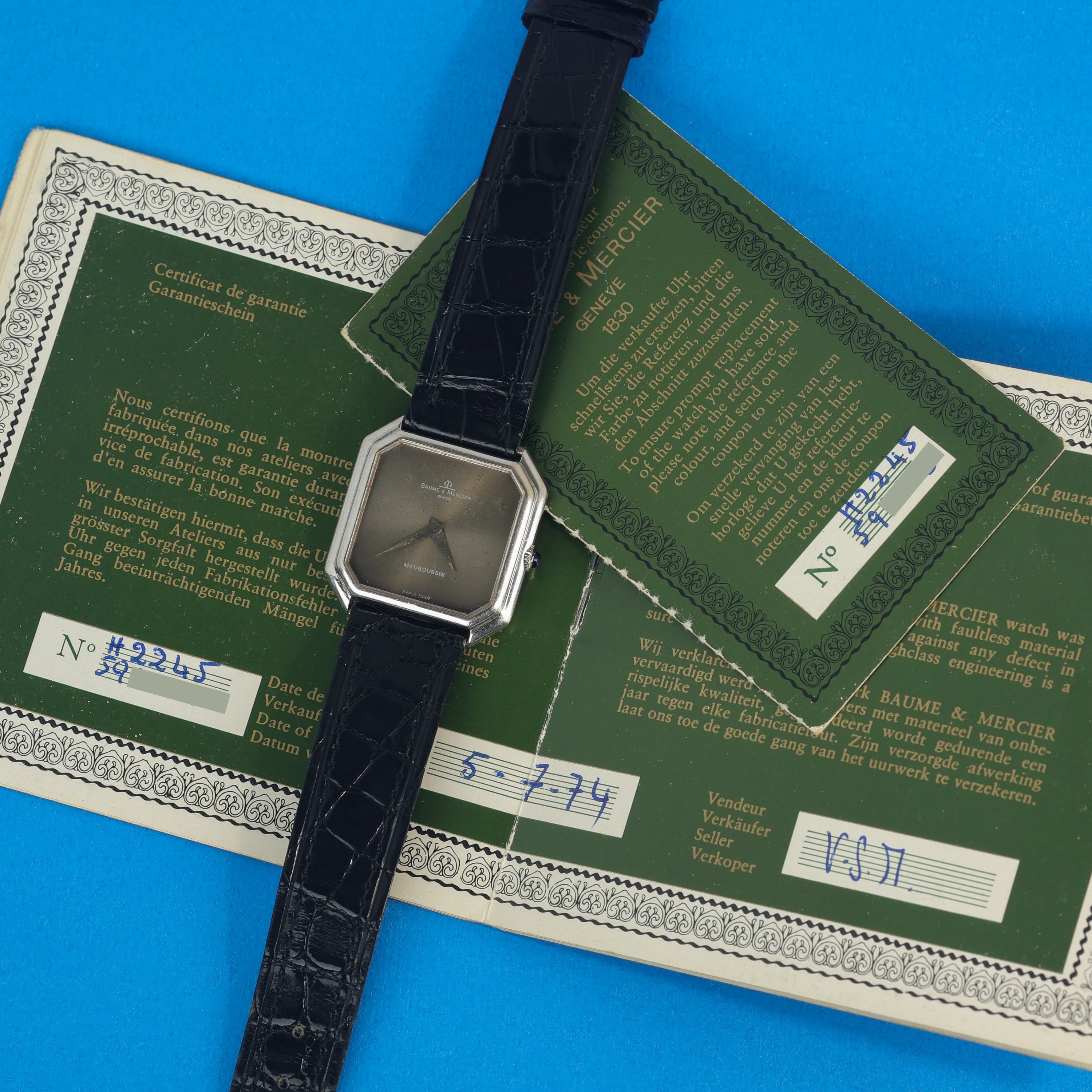 Baume & Mercier Ref. 38260 White Gold Grey 'Mauboussin' Dial