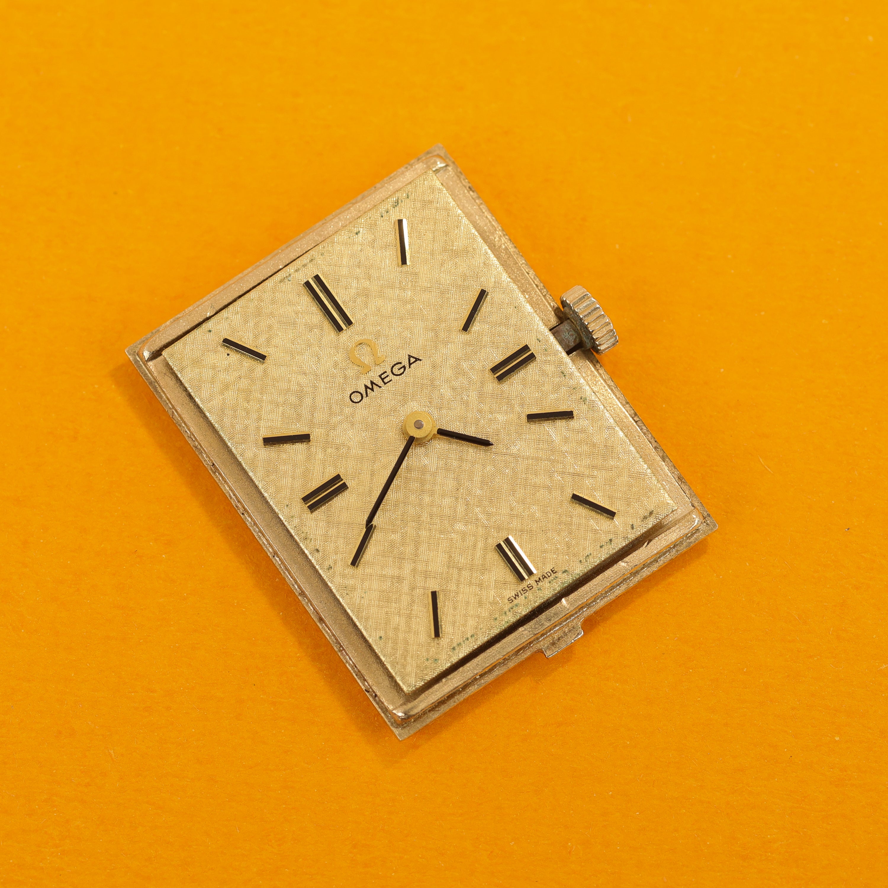 Omega Tank-Style Dresswatch Ref. DD6846 14K Yellow Gold Diamonds