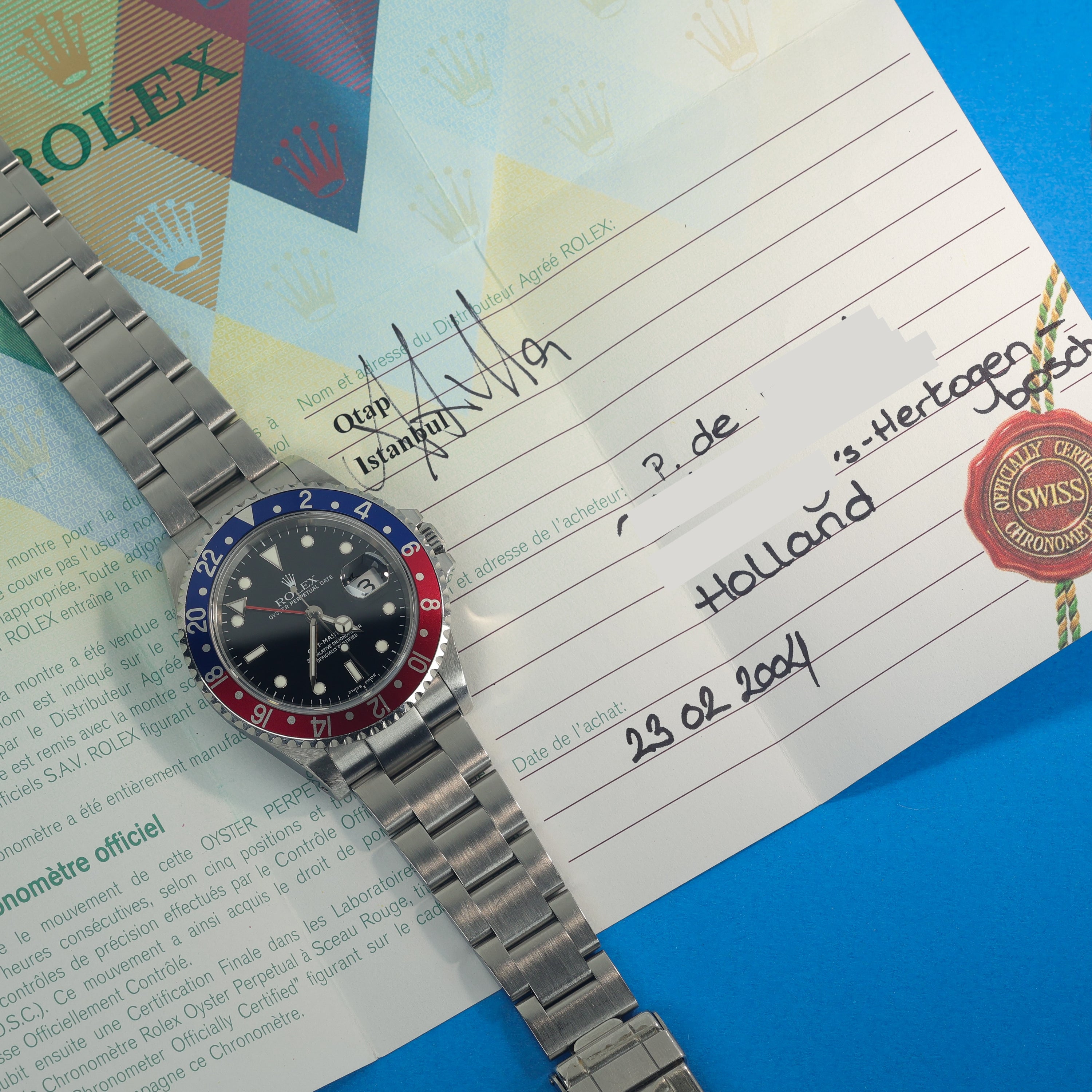 Rolex GMT-Master II Ref. 16710 Pepsi With Original Box and Papers