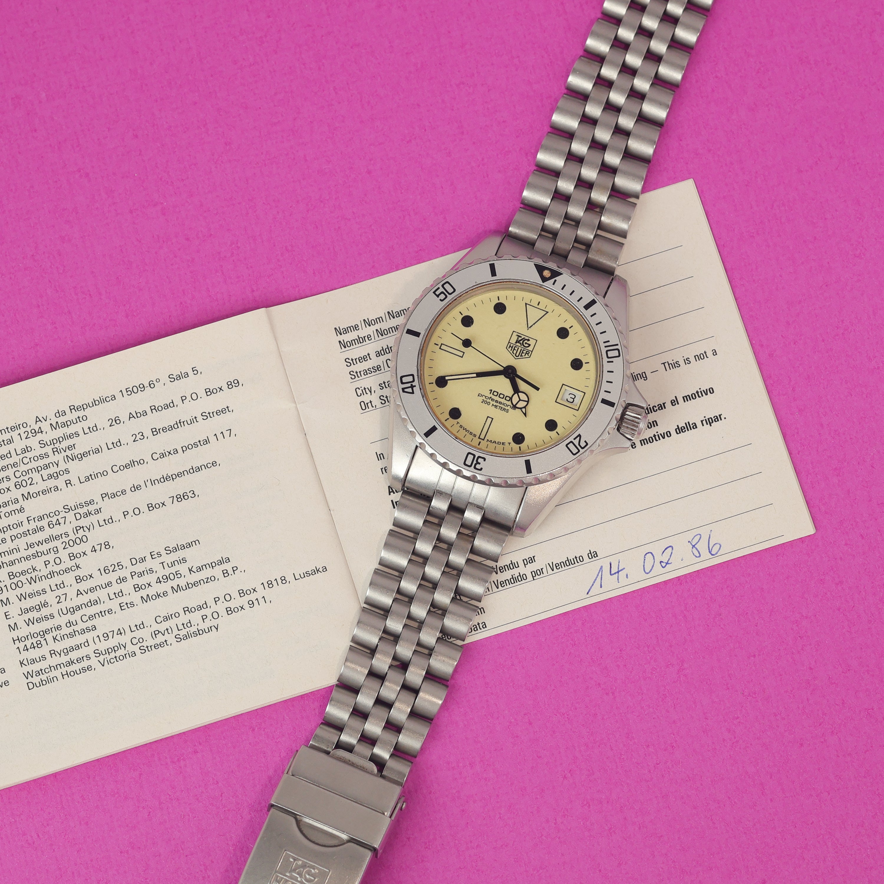 Tag Heuer Professional 1000 Ref. 989.113N Night Diver Box and Papers