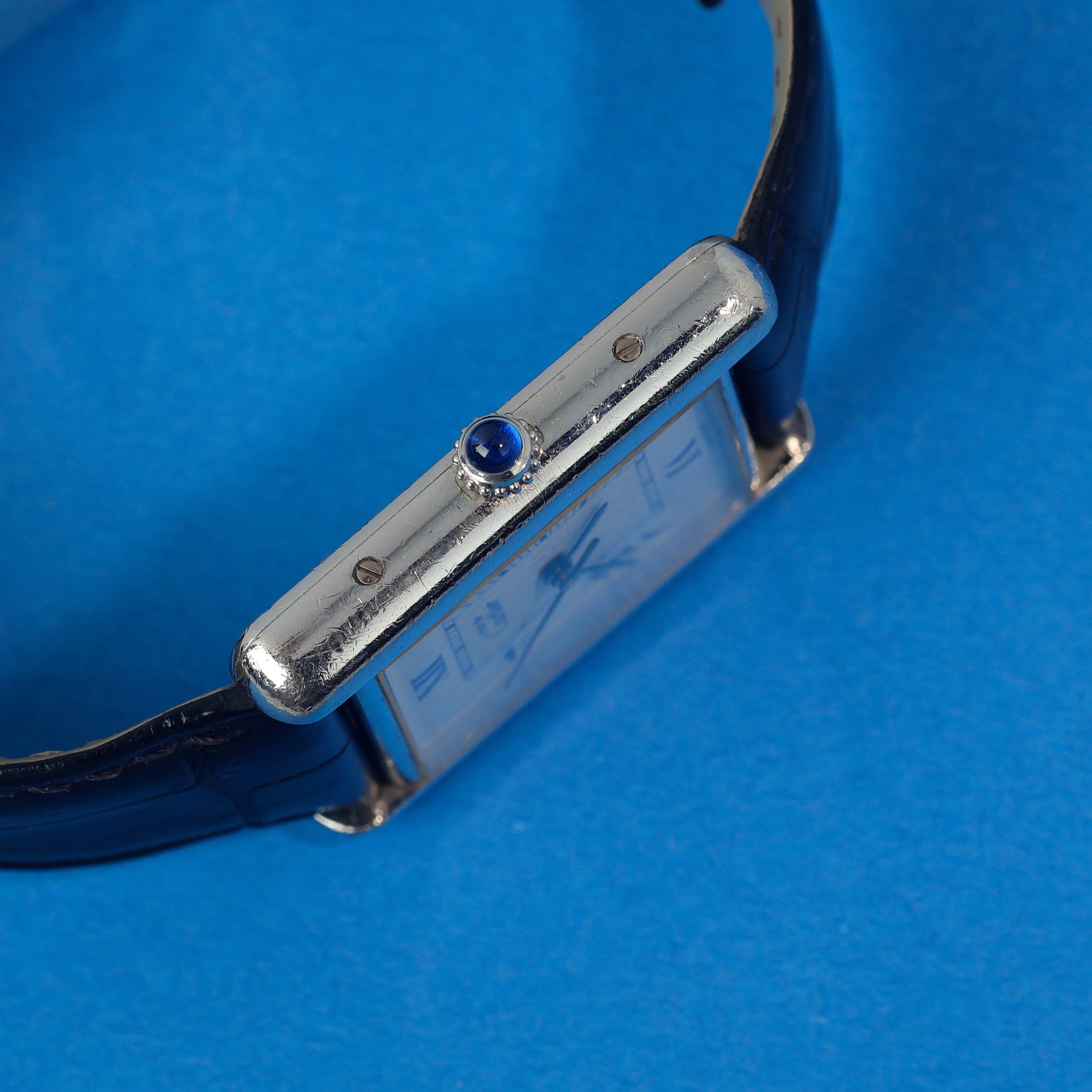 Cartier Tank Must Ref. 2414 Blue Roman Numeral Dial Full-Set
