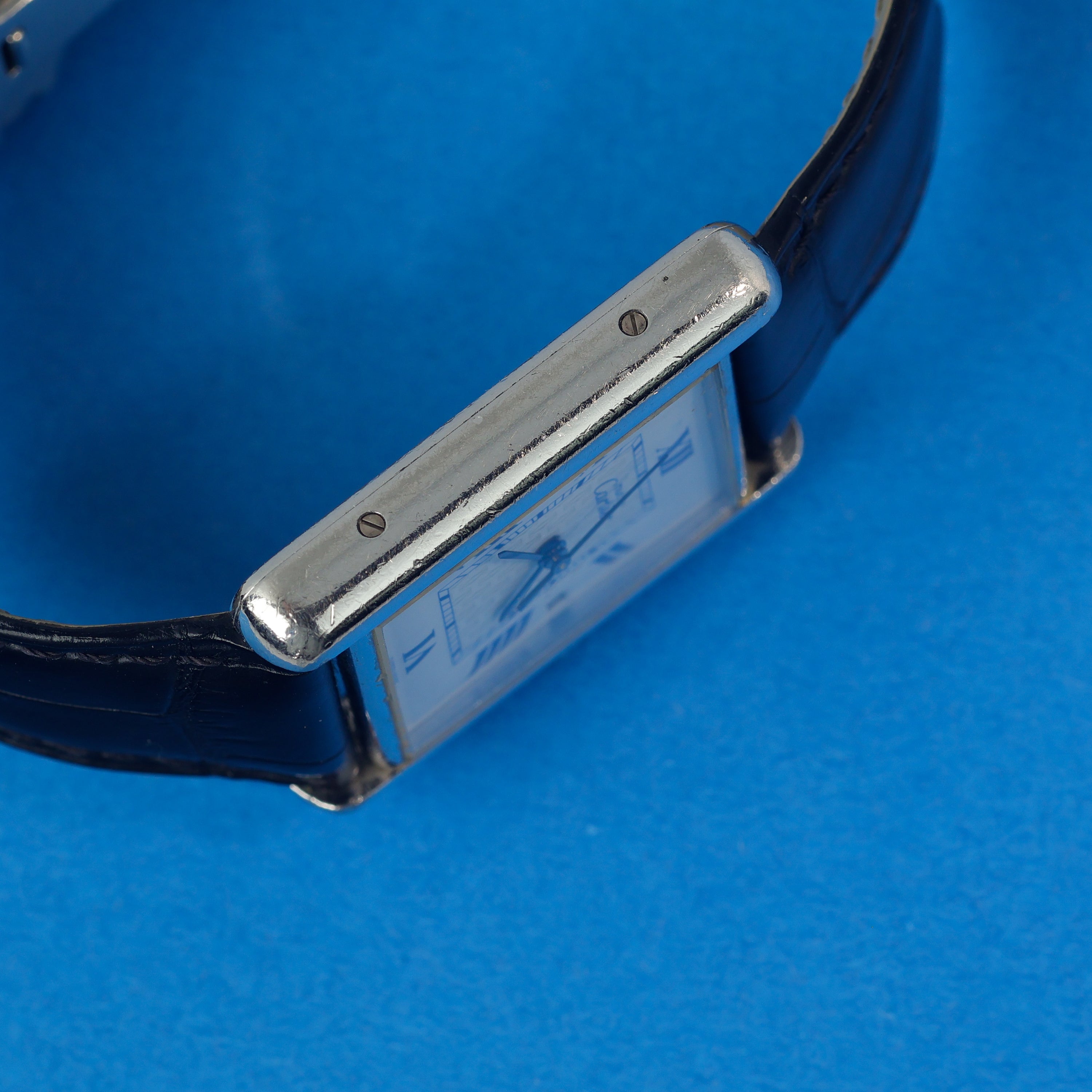 Cartier Tank Must Ref. 2414 Blue Roman Numeral Dial Full-Set