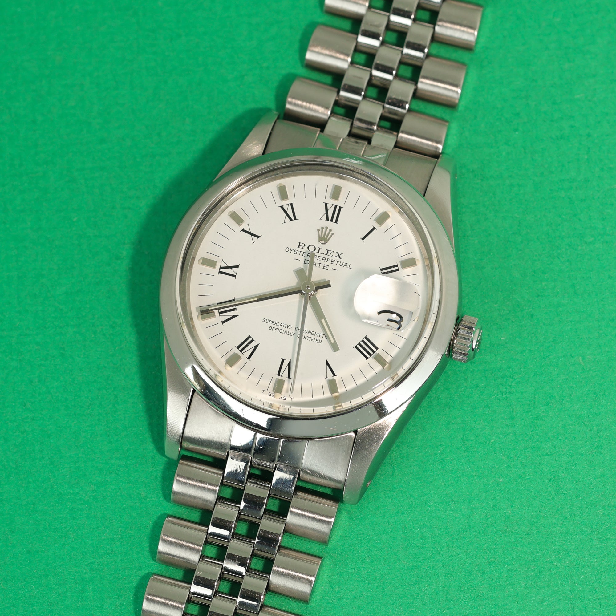 Rolex Oyster Perpetual Date Ref. 15000 White Roman Dial
