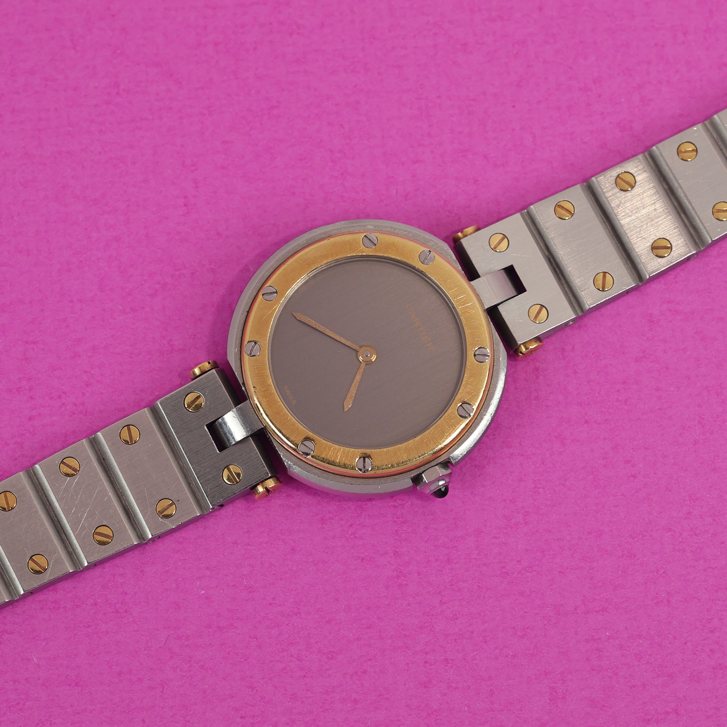 Cartier Santos Ref. 8191 Grey Slate Dial Steel and Gold