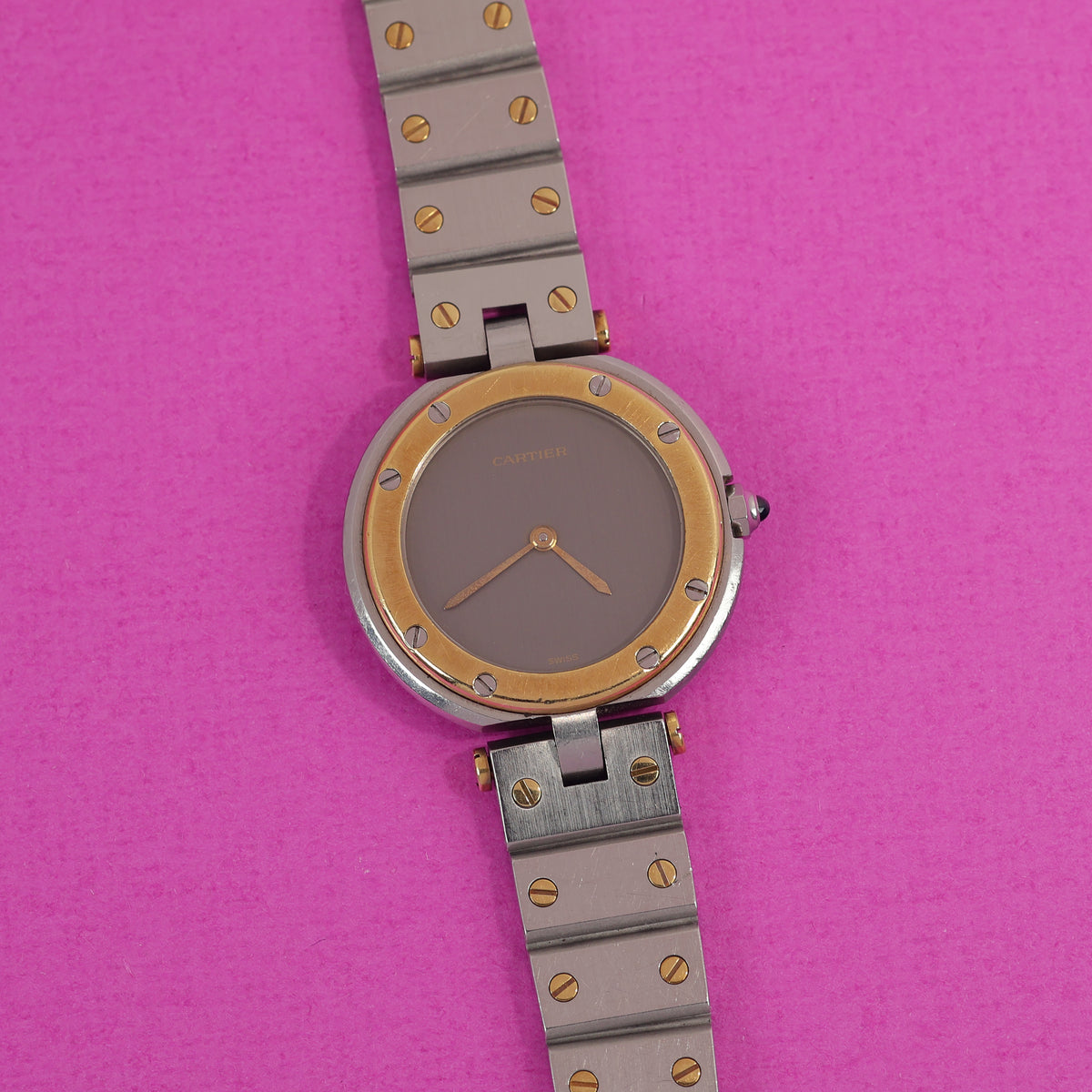 Cartier Santos Ref. 8191 Grey Slate Dial Steel and Gold