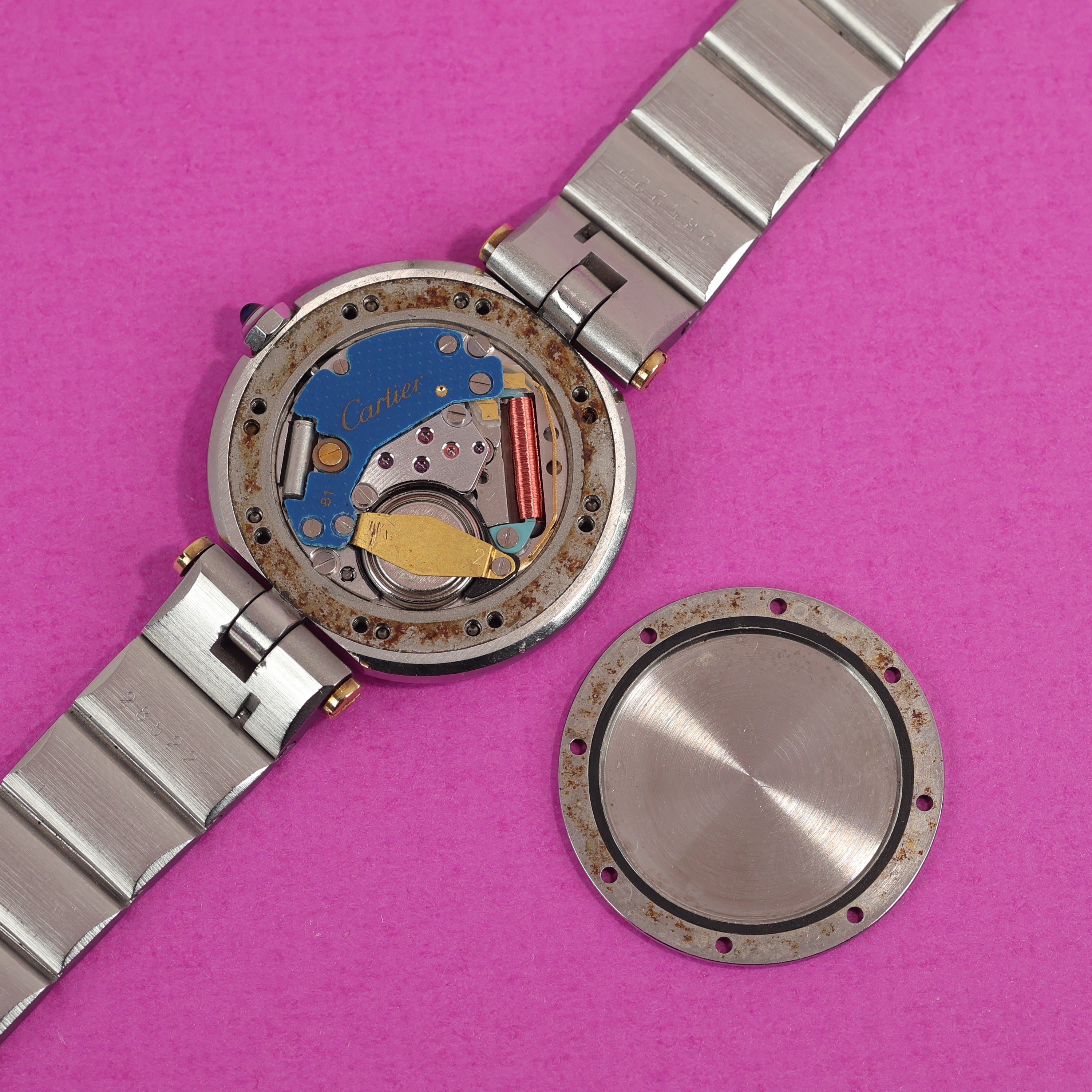 Cartier Santos Ref. 8191 Grey Slate Dial Steel and Gold