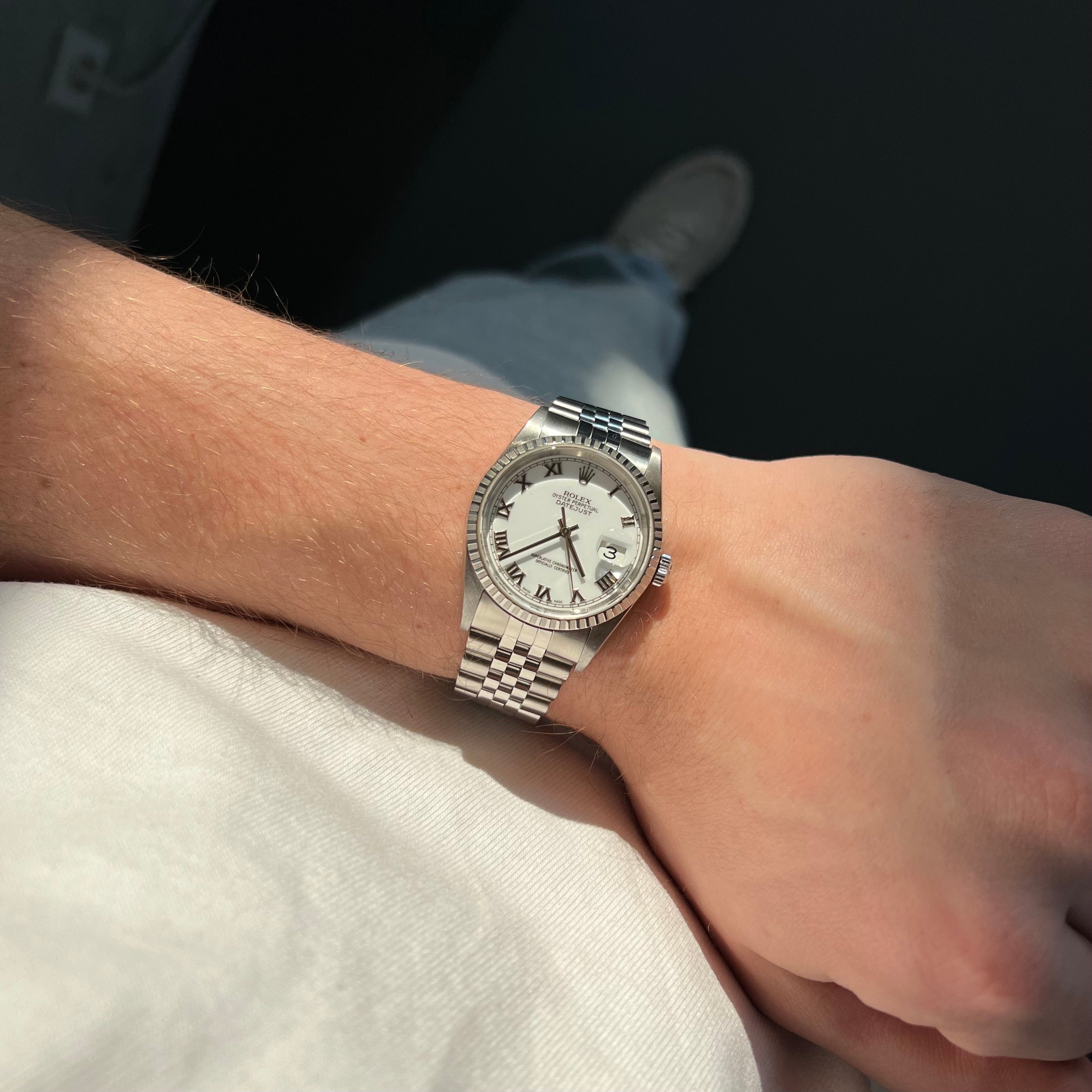 Rolex Datejust Ref. 16220 White Roman Dial
