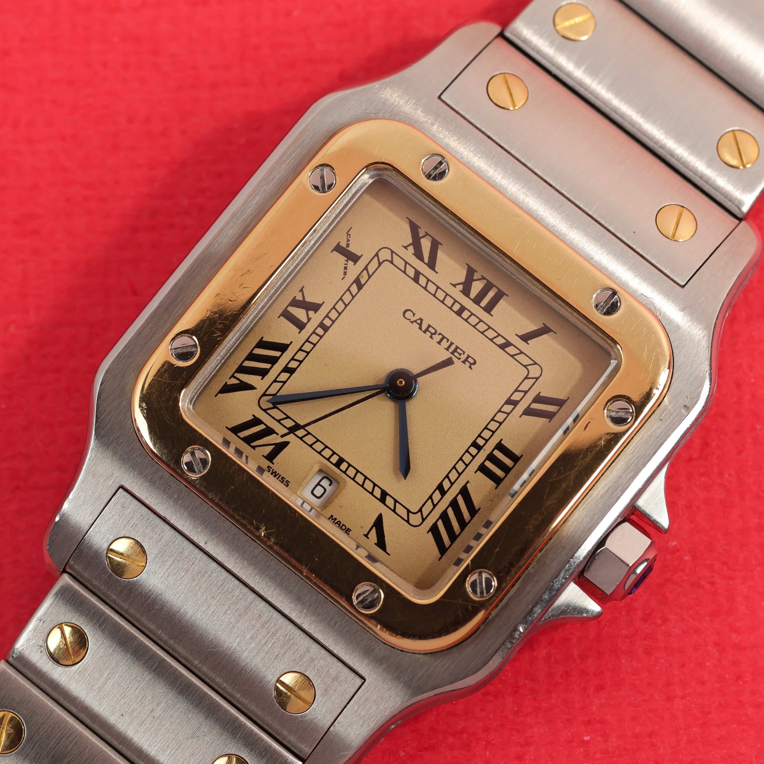 Cartier Santos Ref. 187901 Creamy Dial Steel and Gold