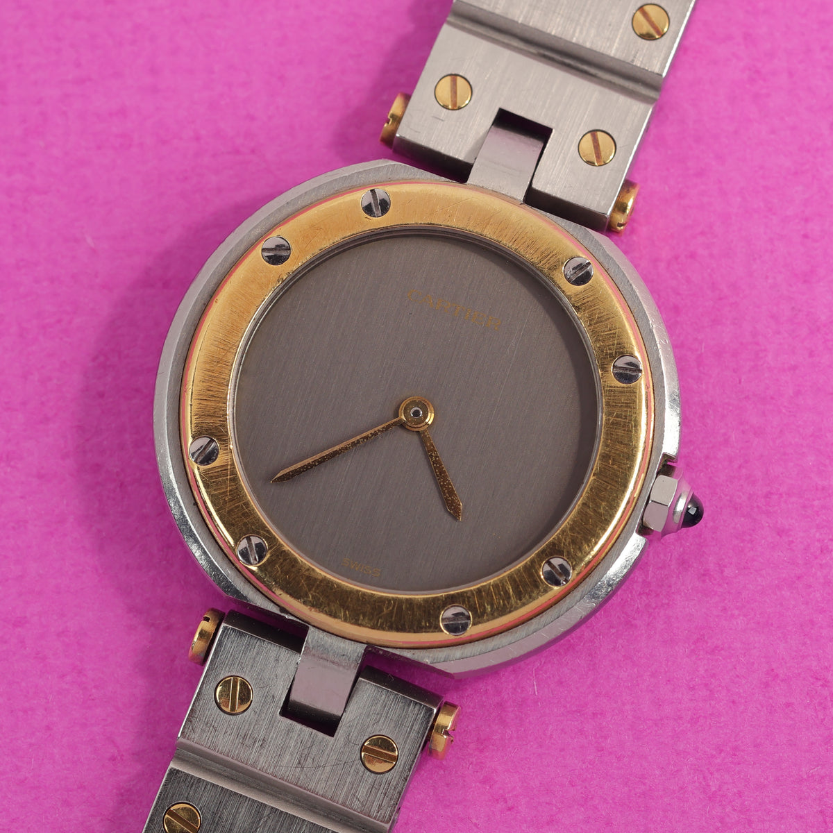 Cartier Santos Ref. 8191 Grey Slate Dial Steel and Gold
