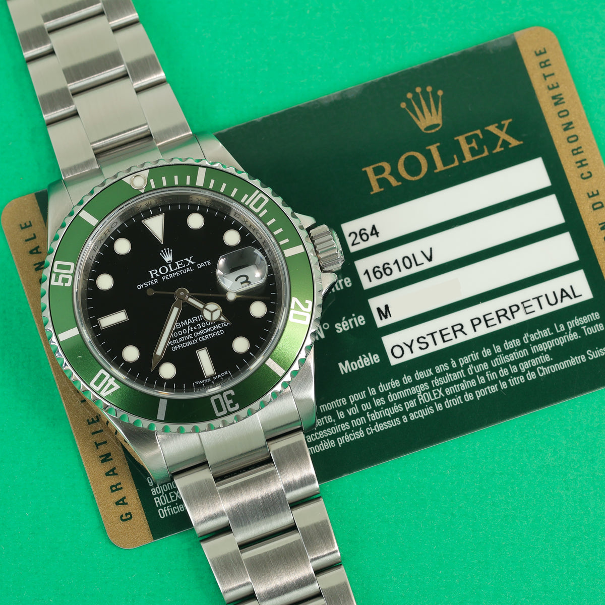 Rolex Submariner Ref. 16610LV 'Kermit' Box and Papers