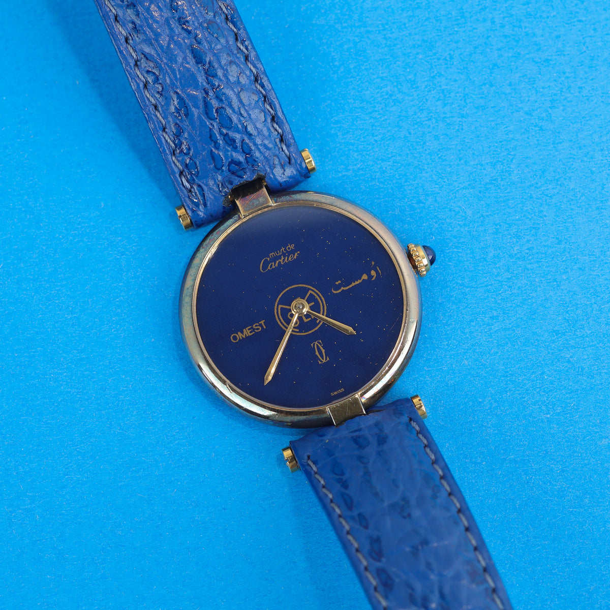 Cartier Must Vendome Large Blue Lapis Style Dial 'OMEST Group' Dial
