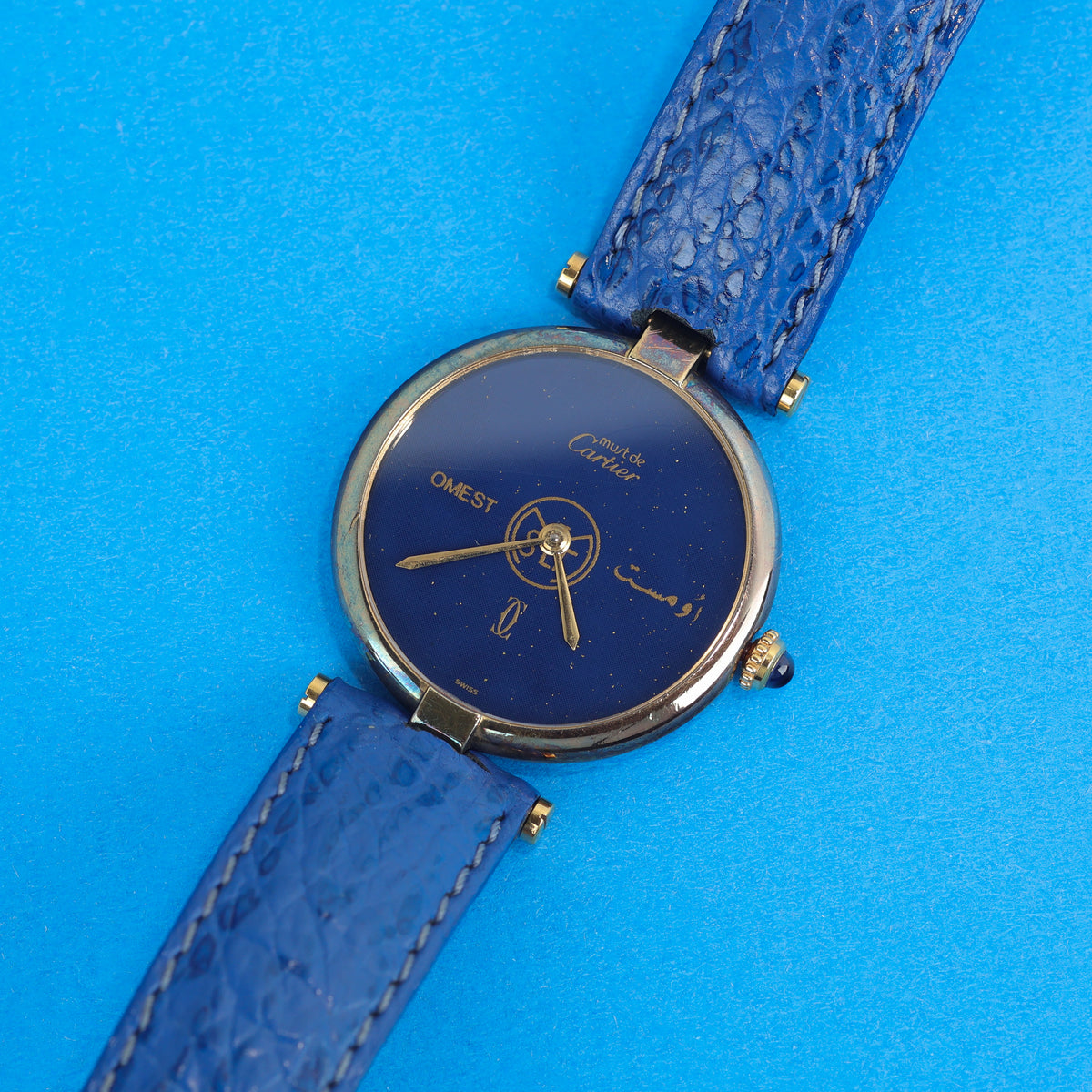 Cartier Must Vendome Large Blue Lapis Style Dial 'OMEST Group' Dial
