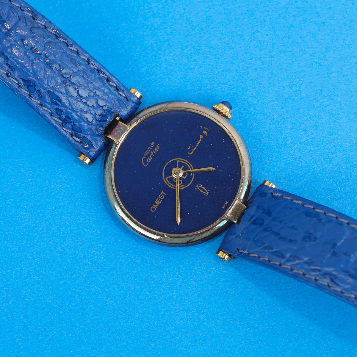 Cartier Must Vendome Large Blue Lapis Style Dial 'OMEST Group' Dial