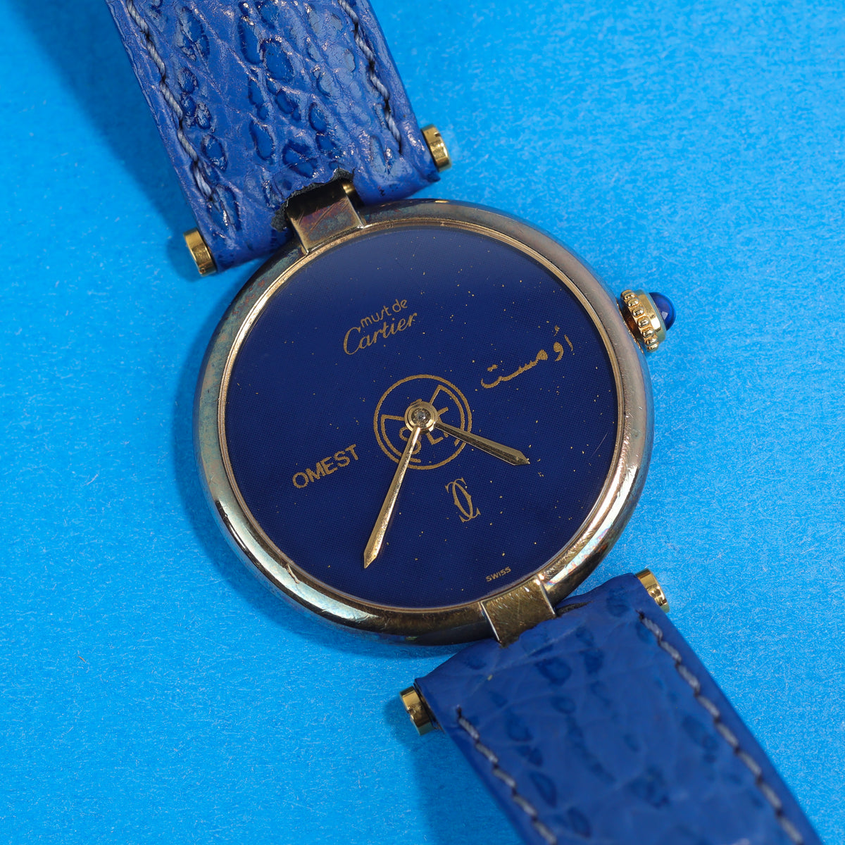 Cartier Must Vendome Large Blue Lapis Style Dial 'OMEST Group' Dial