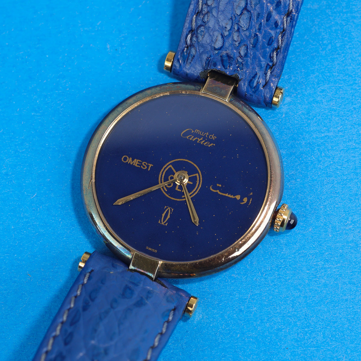 Cartier Must Vendome Large Blue Lapis Style Dial 'OMEST Group' Dial