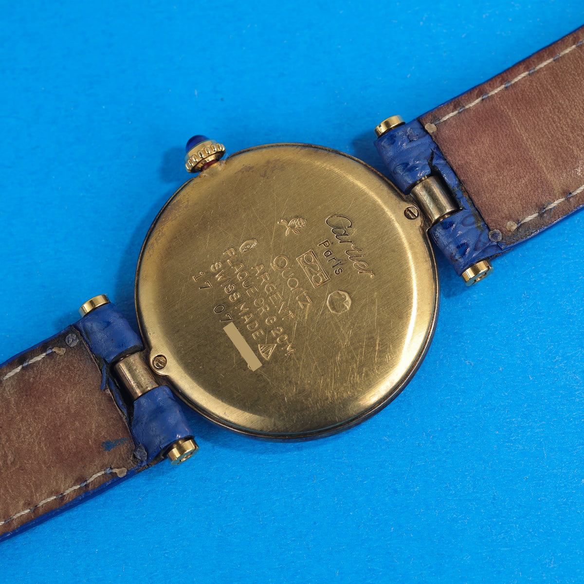 Cartier Must Vendome Large Blue Lapis Style Dial 'OMEST Group' Dial