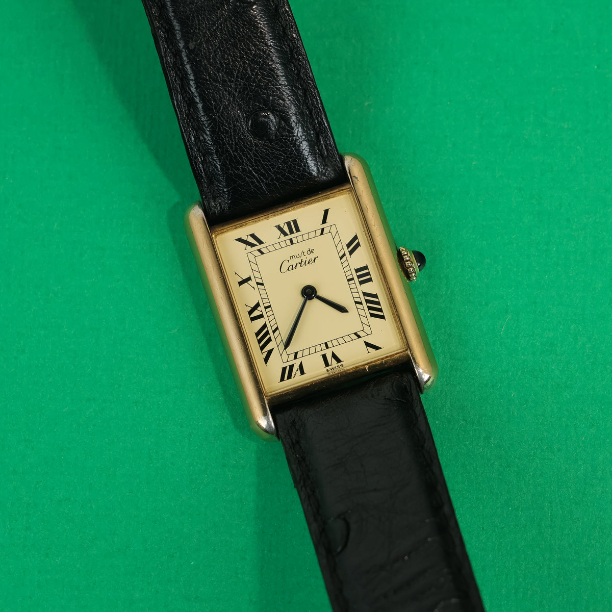 Cartier Tank Must Ivory Roman Numeral Dial Handwound Large