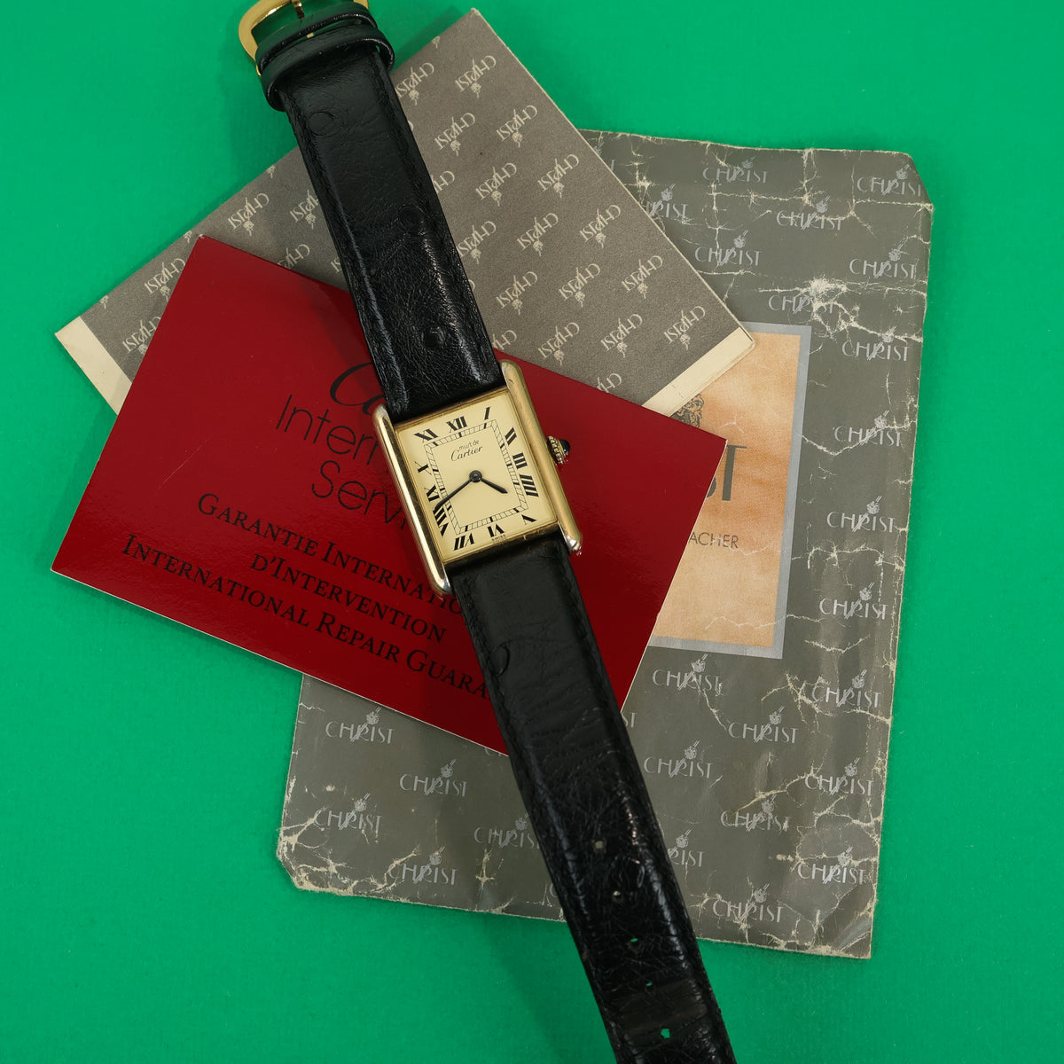 Cartier Tank Must Ivory Roman Numeral Dial Handwound Large