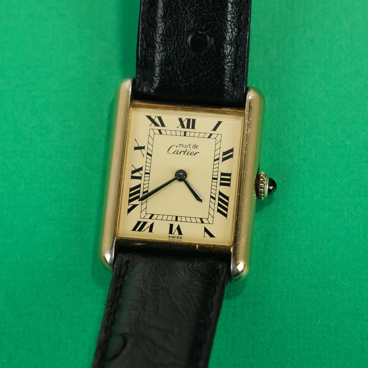Cartier Tank Must Ivory Roman Numeral Dial Handwound Large