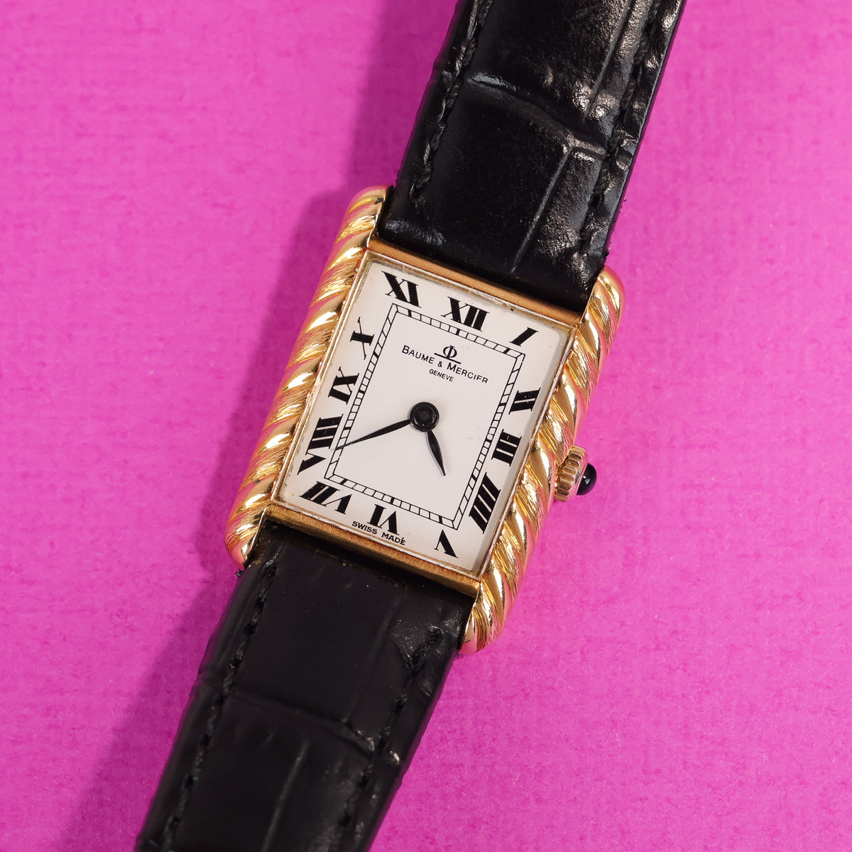 Baume & Mercier Ref. 38307 Tank Style 'Twisted' 18K Yellow Gold