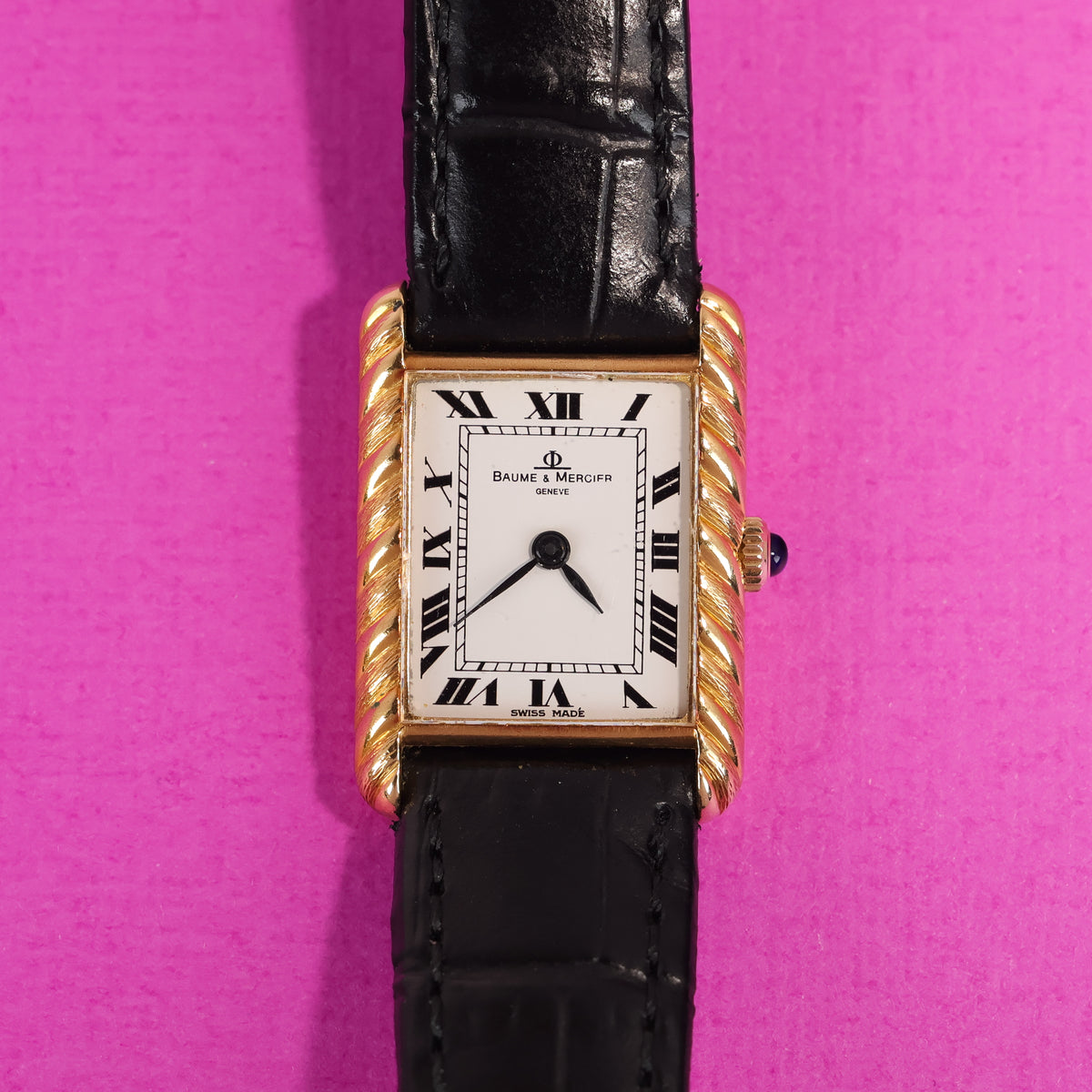 Baume & Mercier Ref. 38307 Tank Style 'Twisted' 18K Yellow Gold
