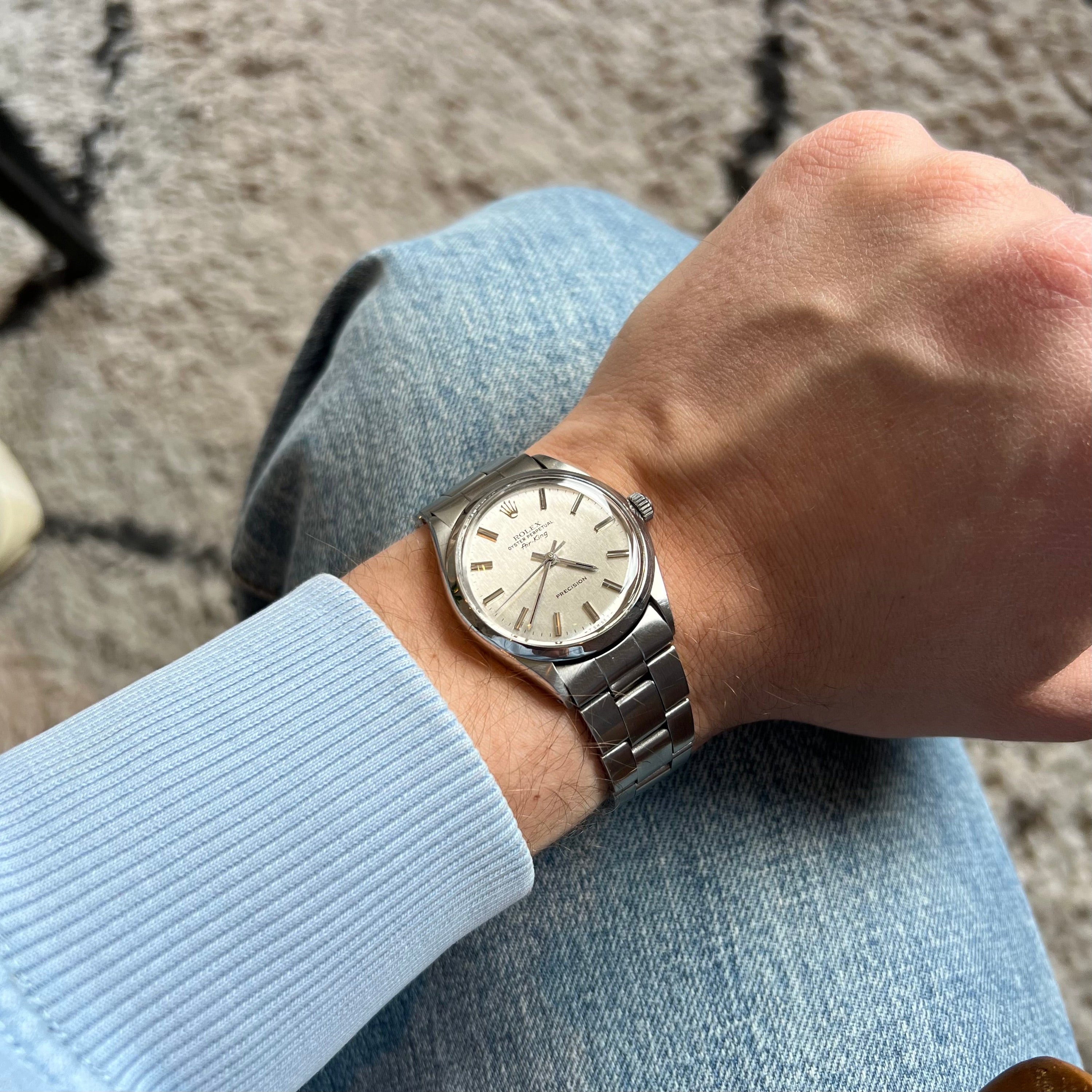 Rolex Air-King Ref. 5500 Vertical Brush Silver Dial