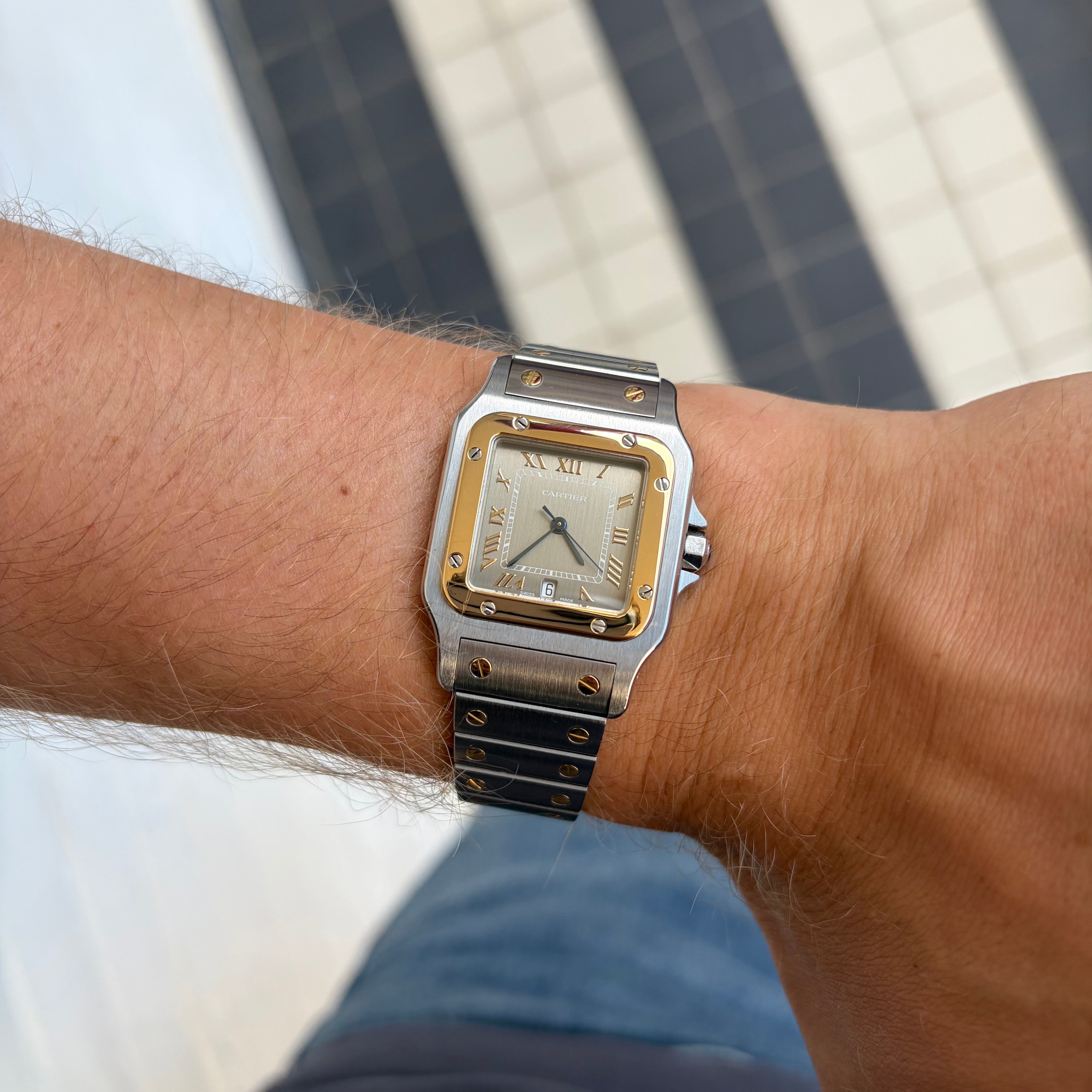 Cartier Santos Ref. 187901 Steel Gold Slate Grey Dial