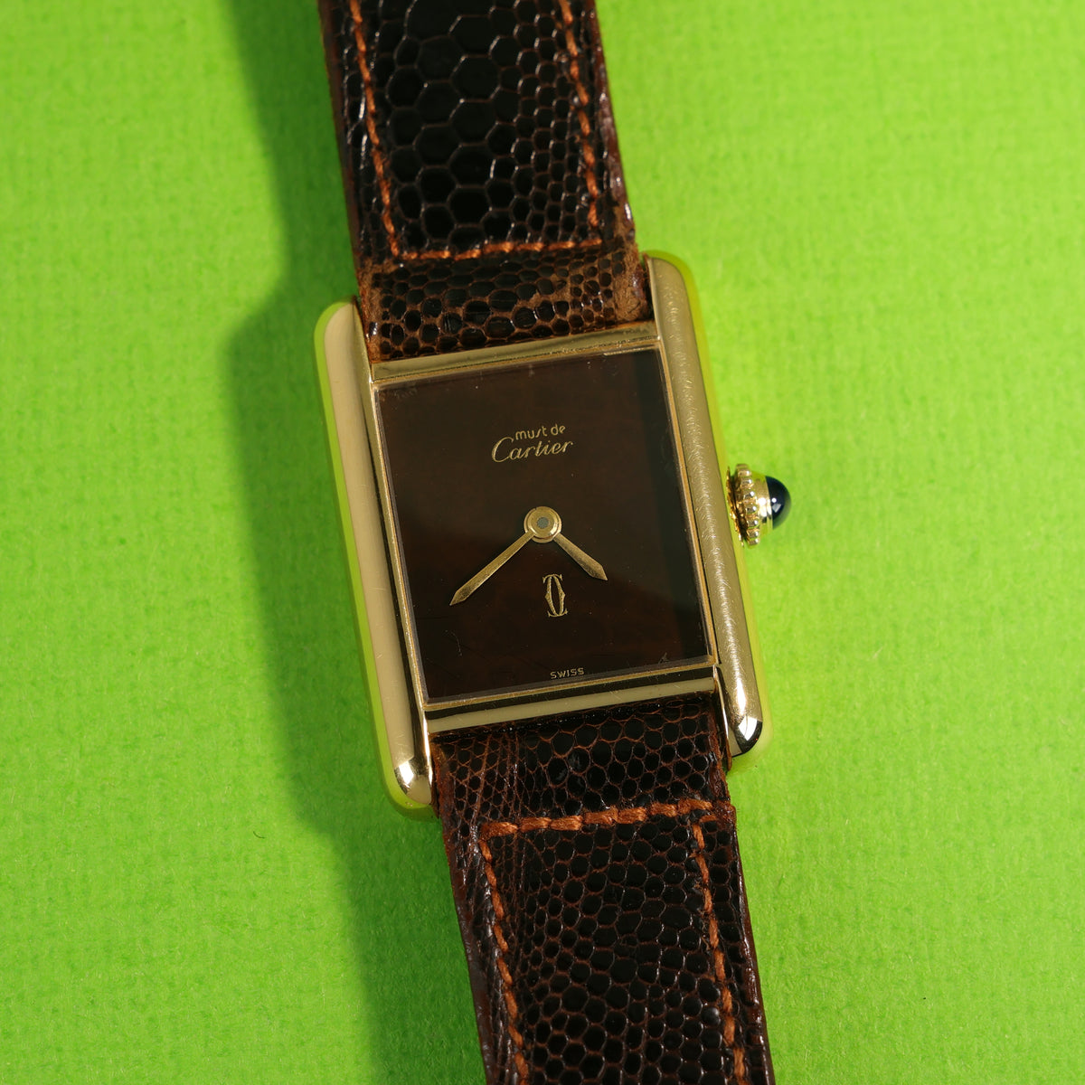 Cartier Tank Must Small Brown 'Tortoise Shell' Dial