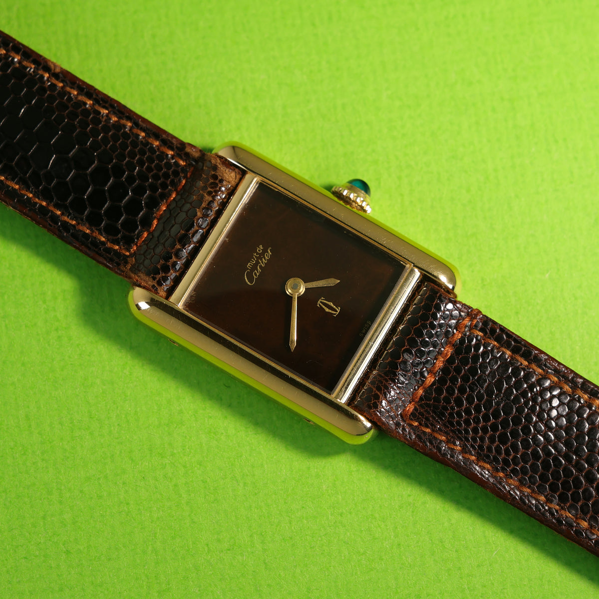 Cartier Tank Must Small Brown 'Tortoise Shell' Dial