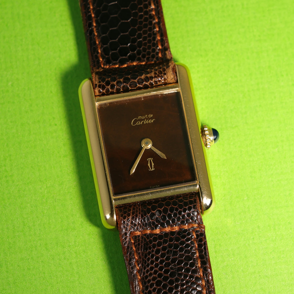 Cartier Tank Must Small Brown 'Tortoise Shell' Dial