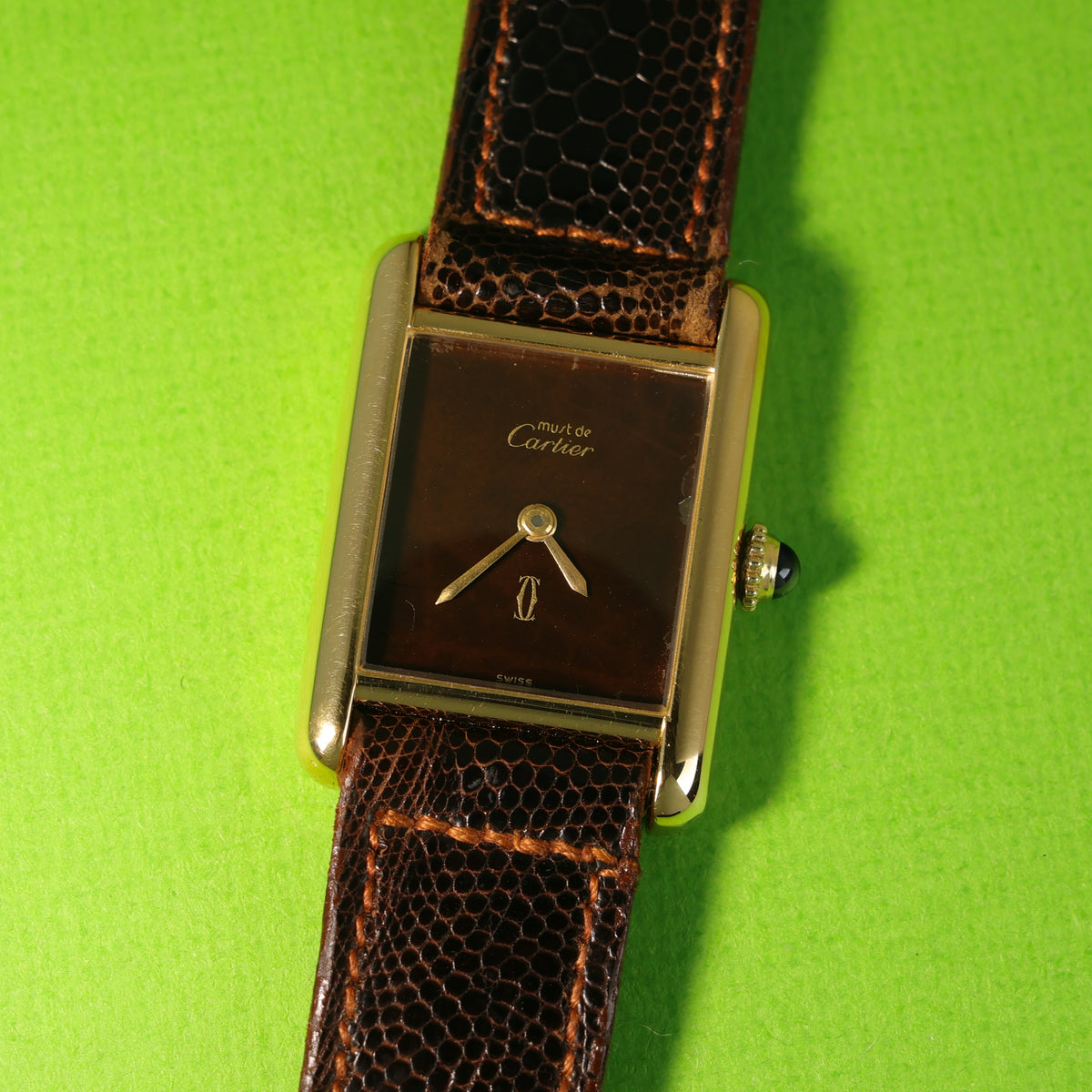 Cartier Tank Must Small Brown 'Tortoise Shell' Dial