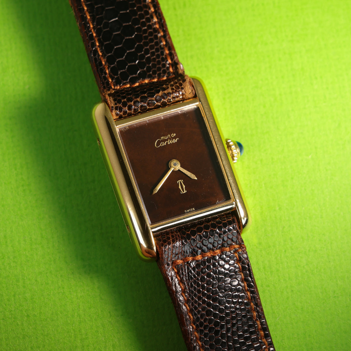 Cartier Tank Must Small Brown 'Tortoise Shell' Dial