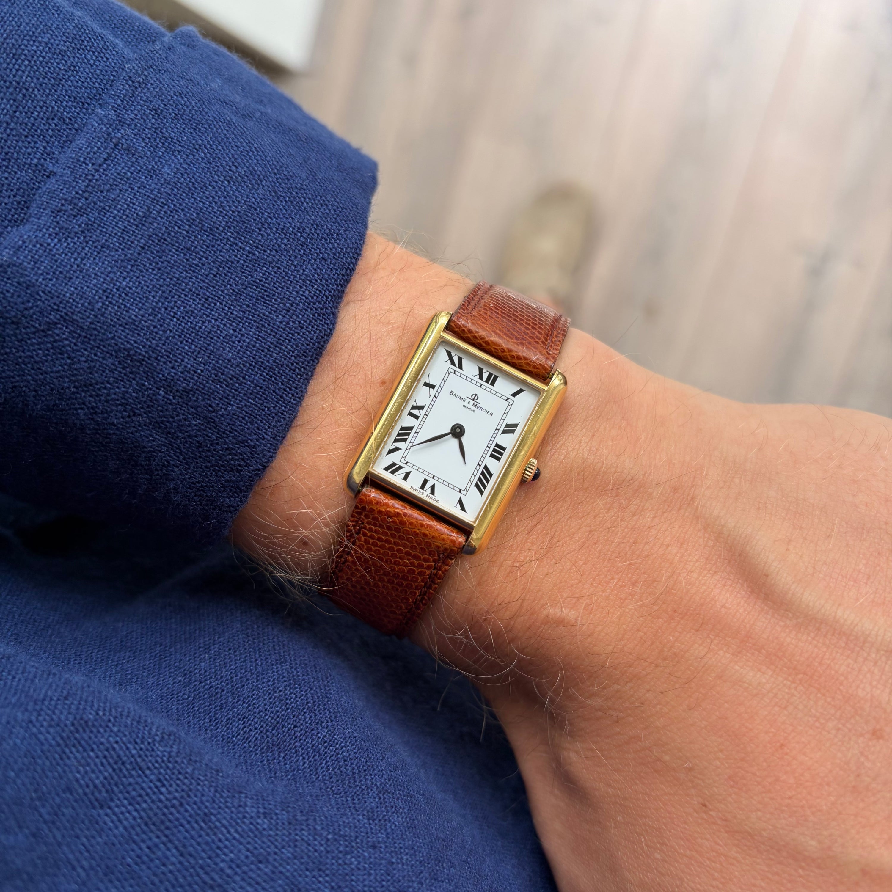Baume & Mercier Tank Style Ref. 37077 18K Yellow Gold