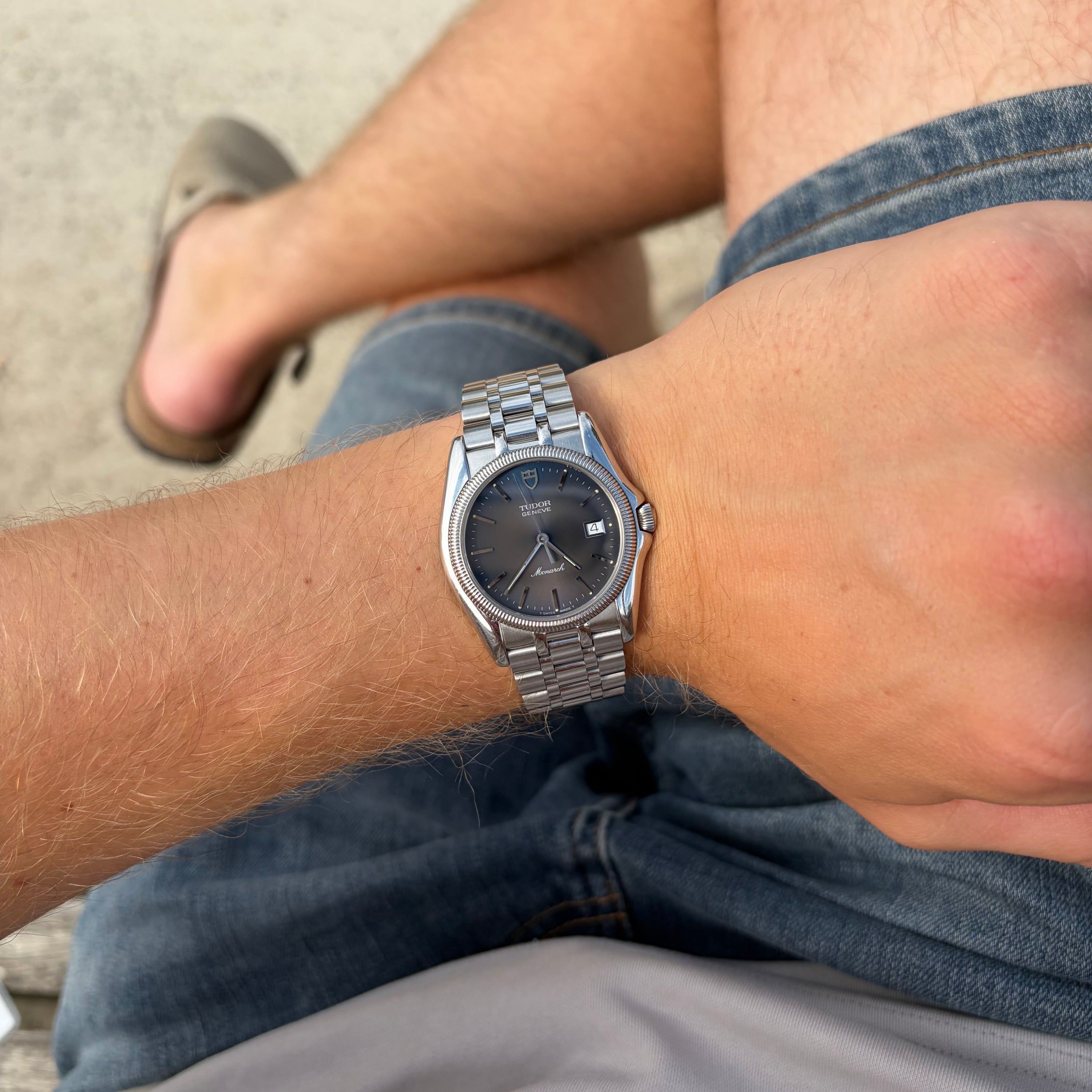 Tudor Monarch Ref. 15630 Purplish Blue Patina Dial