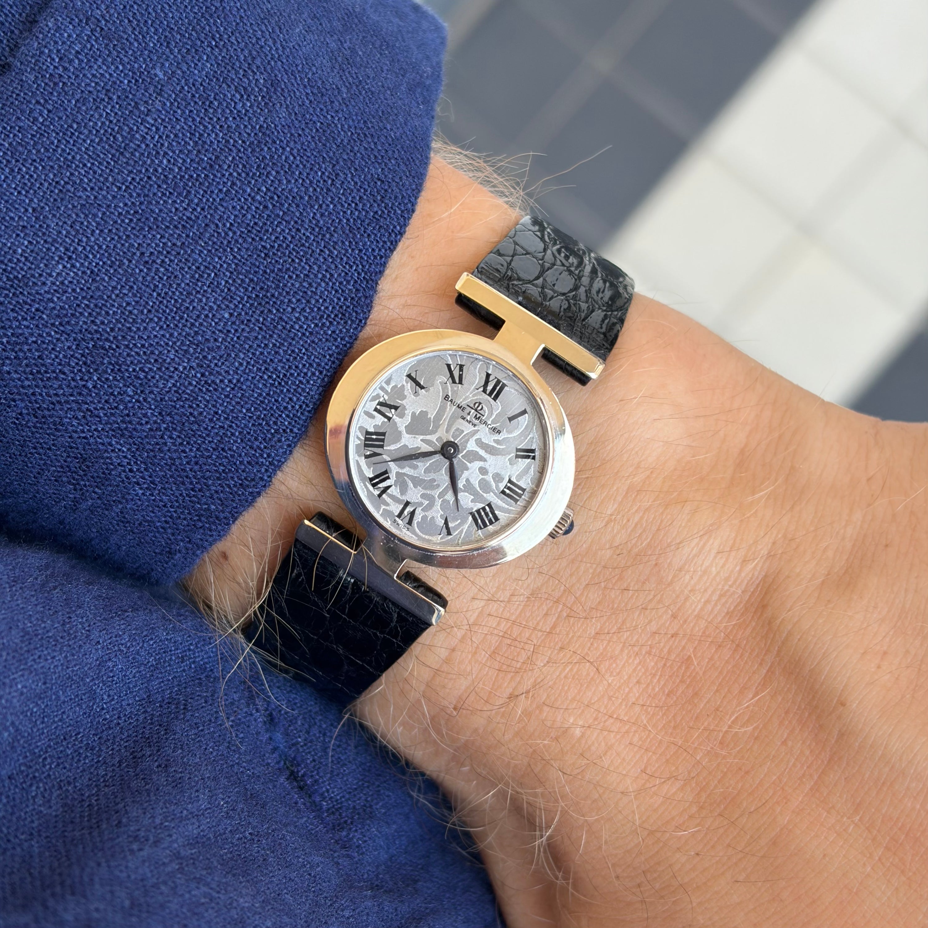 Baume & Mercier Ref 36618-2 18K White Gold 'Art' Textured Dial
