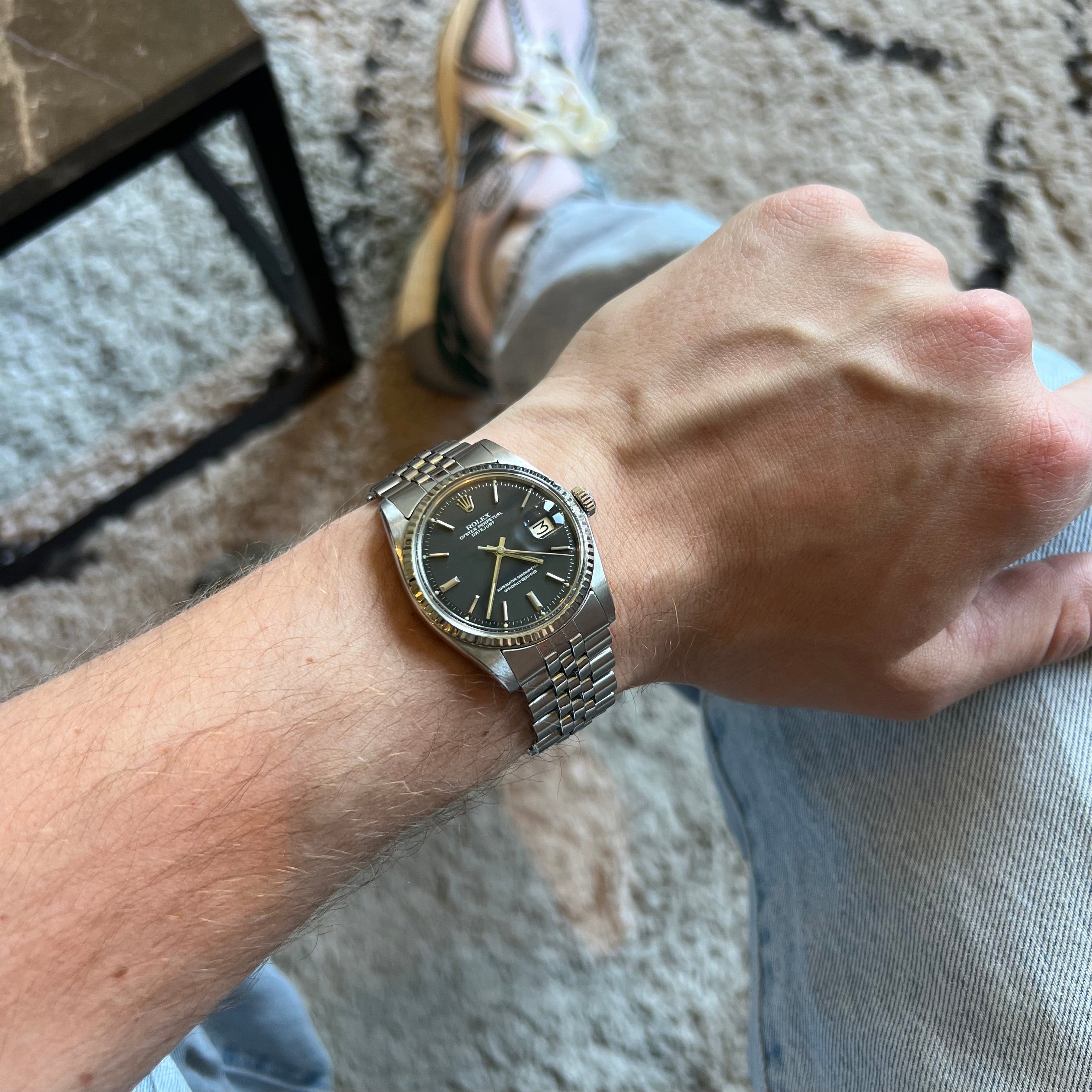 Rolex Datejust Ref. 1601 Matte Black Dial Box and Papers