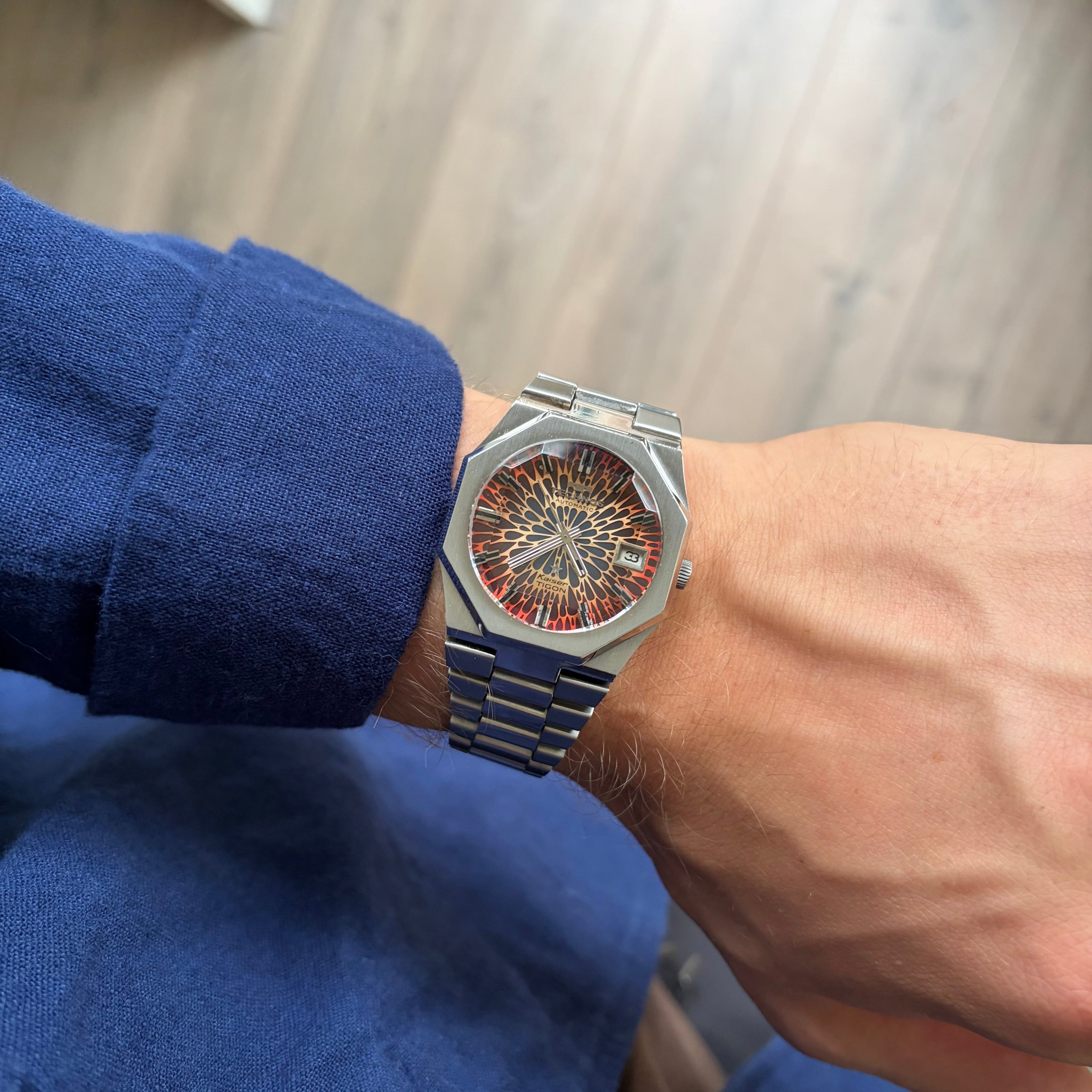 Technos Kaiser Tigon Lava Orange 'Kaleidoscope' Dial