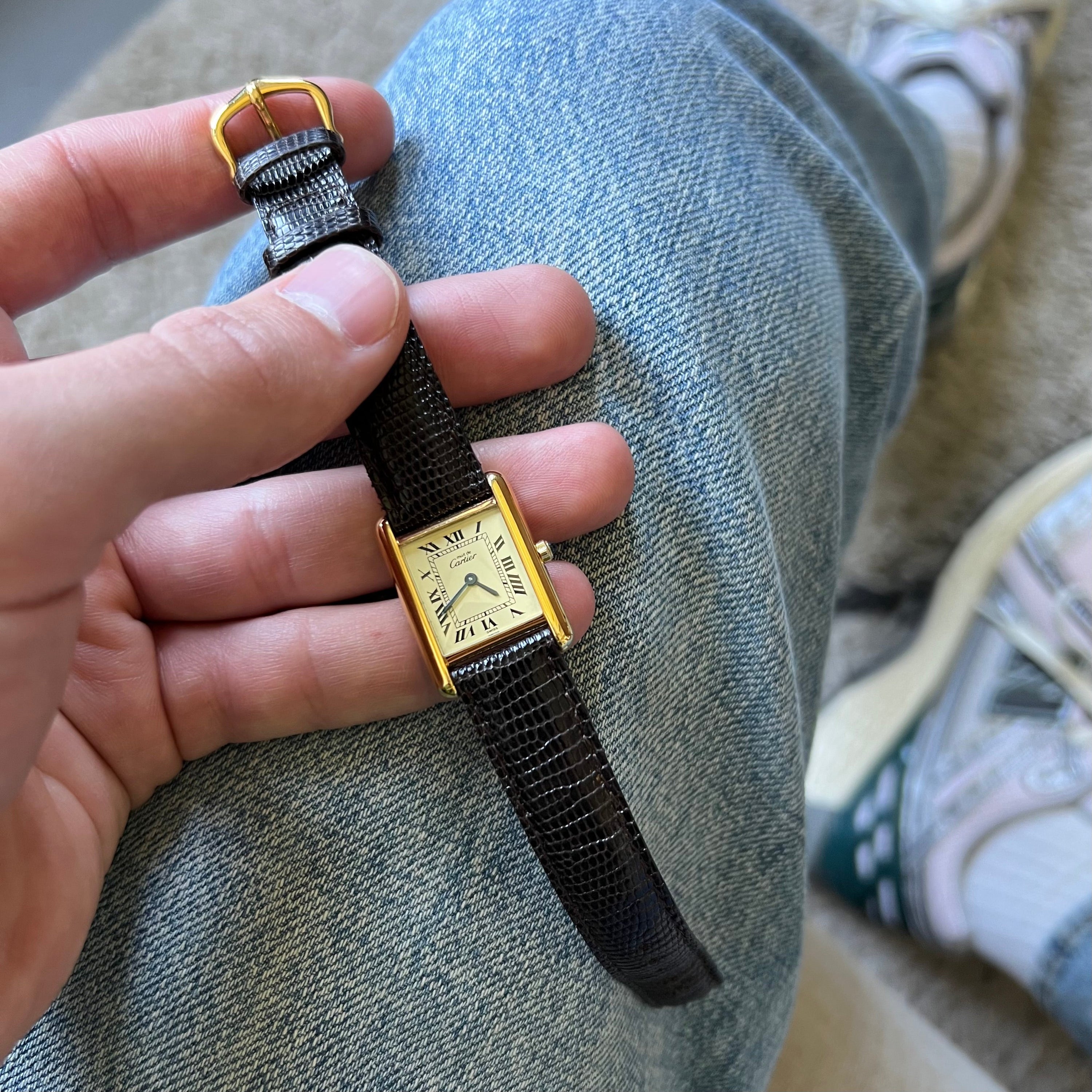 Cartier Must Tank Ref. 3-66001 Ladies Ivory Roman Dial Box and Papers