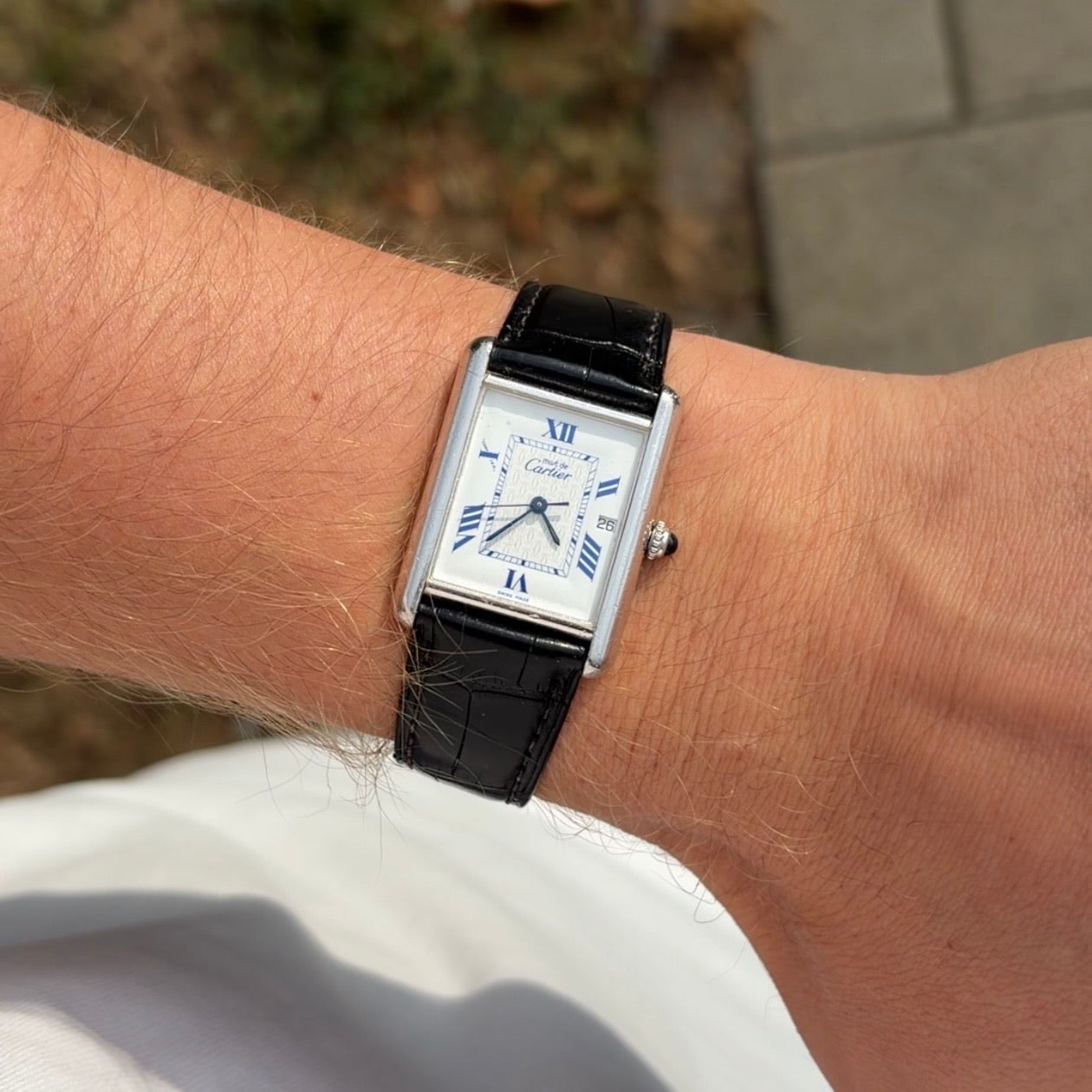 Cartier Tank Must Ref. 2414 Blue Roman Numeral Dial Full-Set