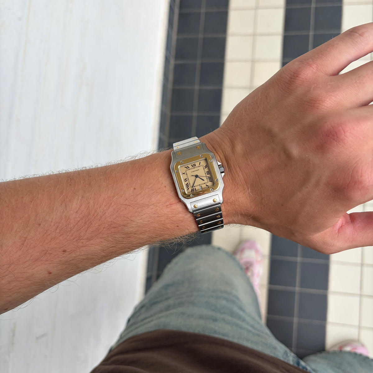 Cartier Santos Ref. 187901 Creamy Dial Steel and Gold