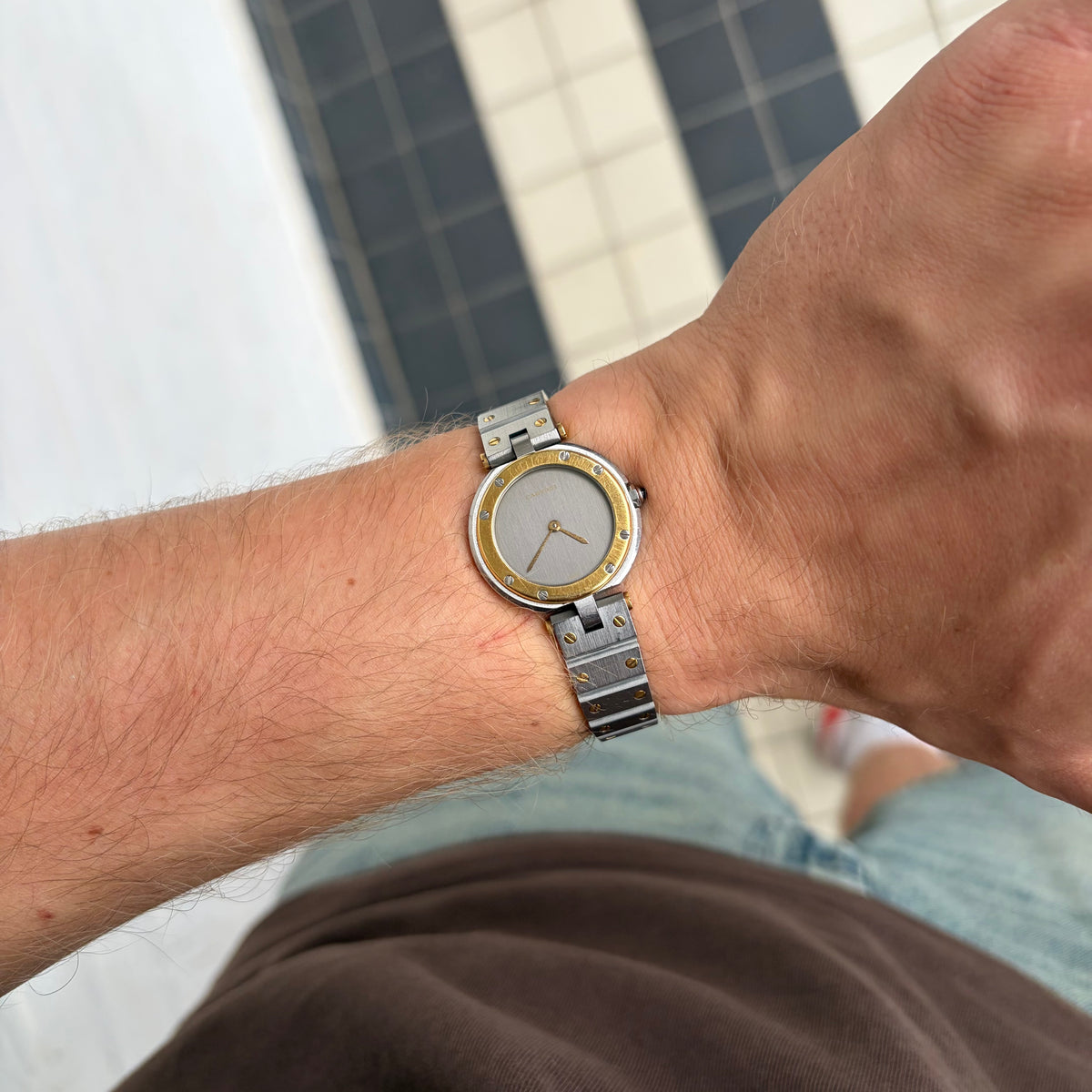 Cartier Santos Ref. 8191 Grey Slate Dial Steel and Gold