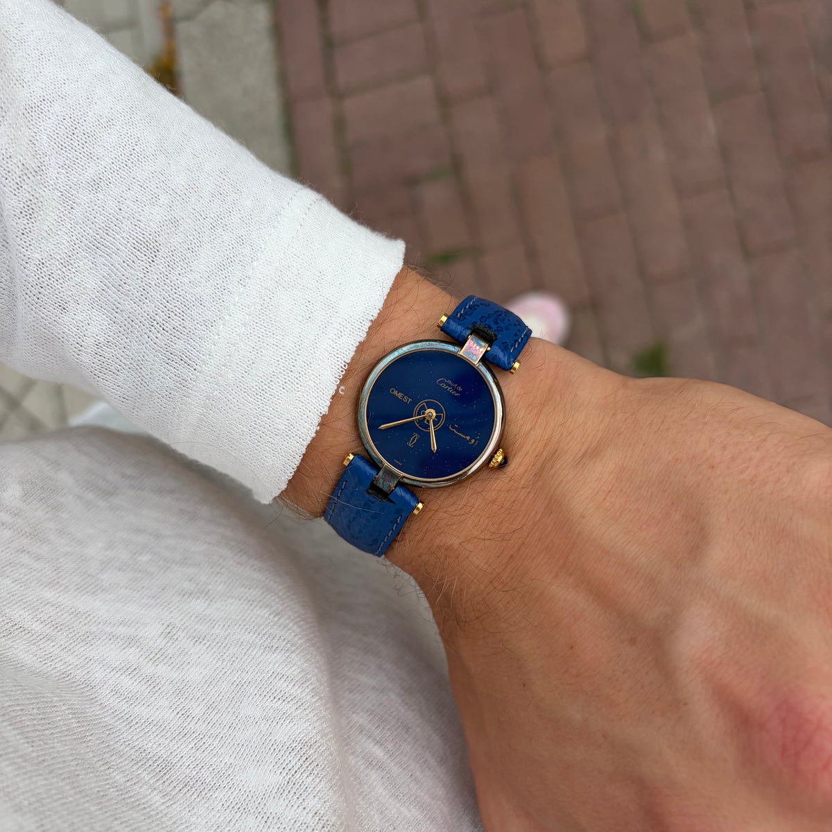 Cartier Must Vendome Large Blue Lapis Style Dial 'OMEST Group' Dial