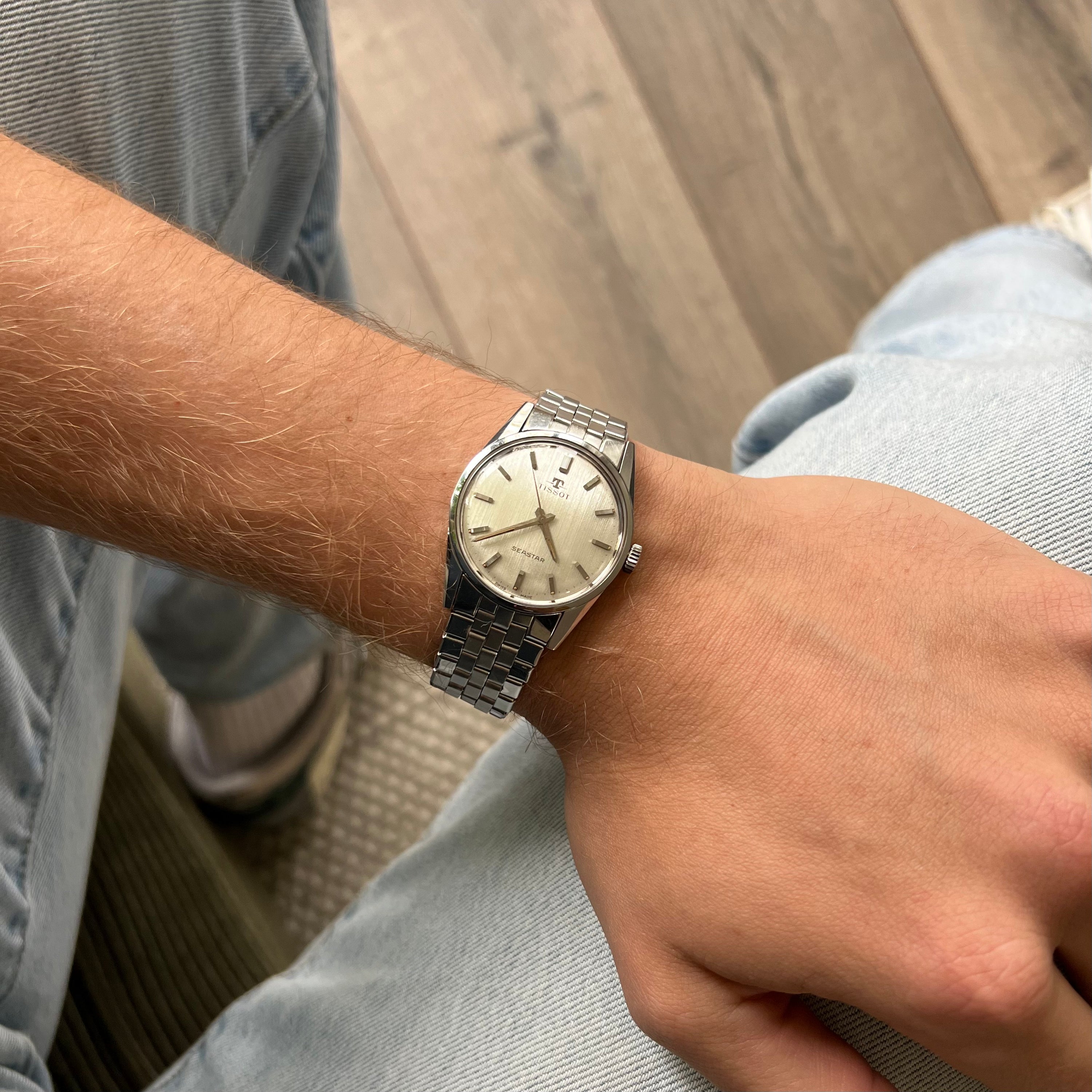 Tissot Seastar Vertical Brush Dial 1960s Gay Frères Bracelet