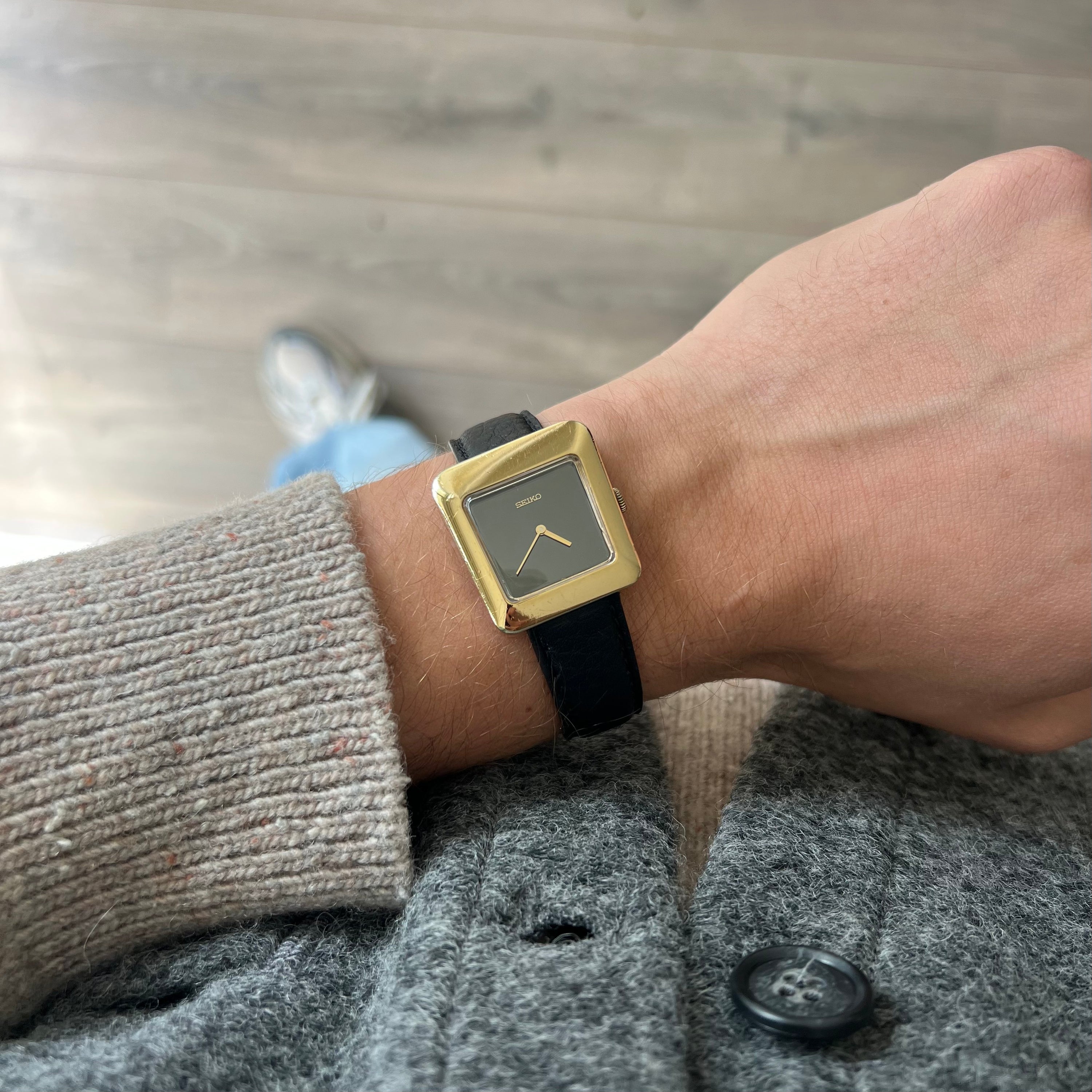 Seiko Trapezoid Ref. 11-4250 Gold Plated Black Dial